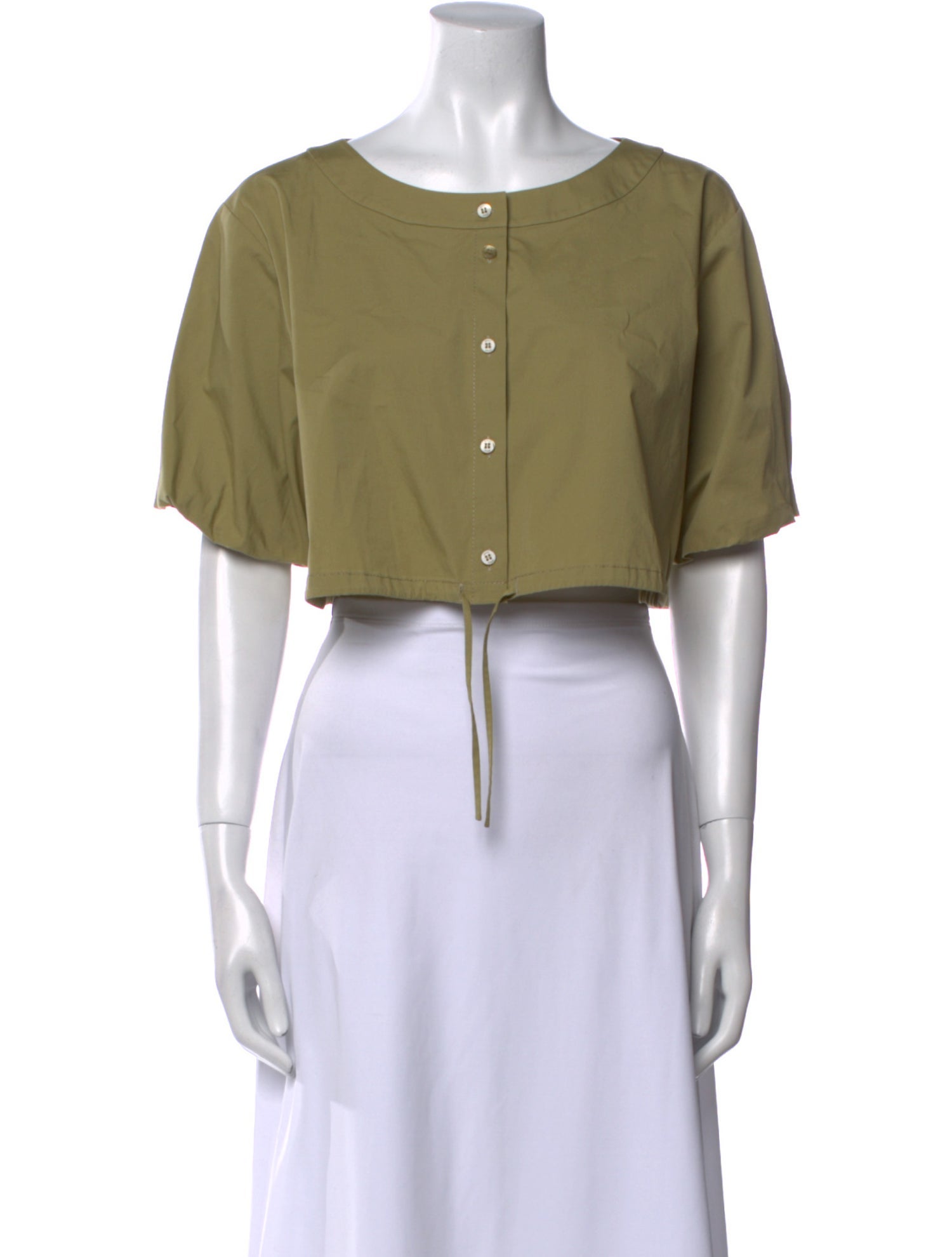 Staud Scoop Neck Short Sleeve Crop Top