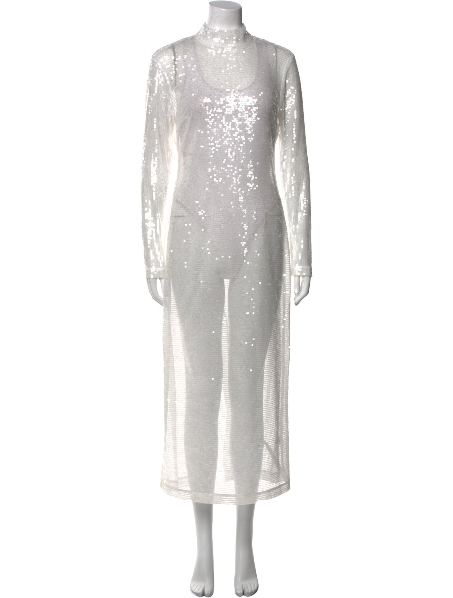 Staud Mock Neck Midi Length Dress