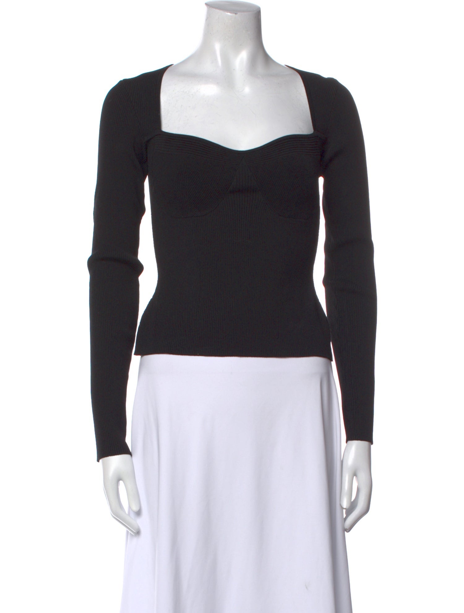 Staud Square Neckline Long Sleeve Top