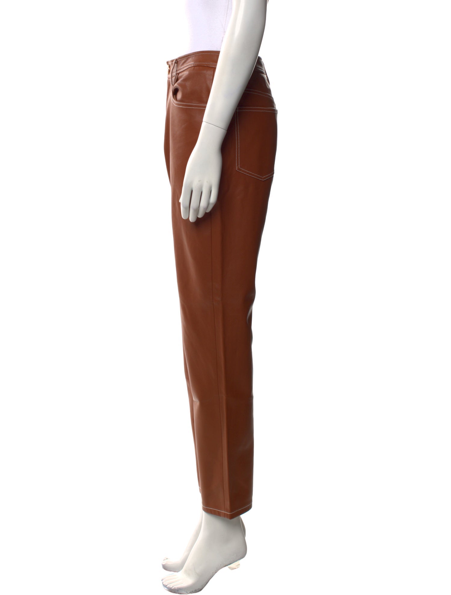 Staud Faux Leather Straight Leg Pants