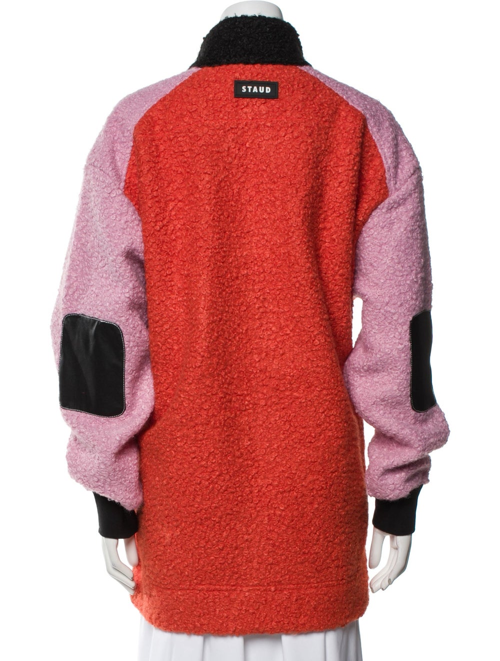 Staud Jacket Orange Colorblock Pattern Stand Coll… - image 3
