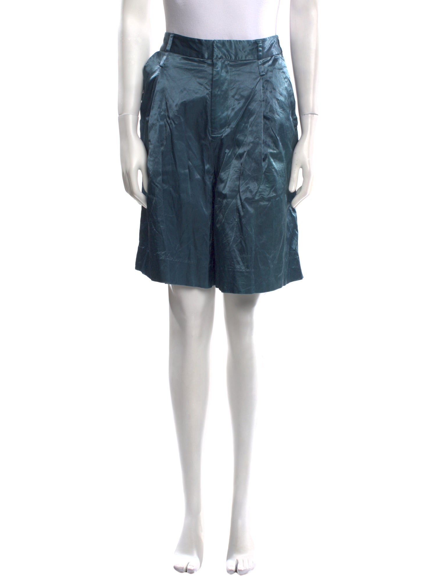 Staud Satin Knee-Length Shorts