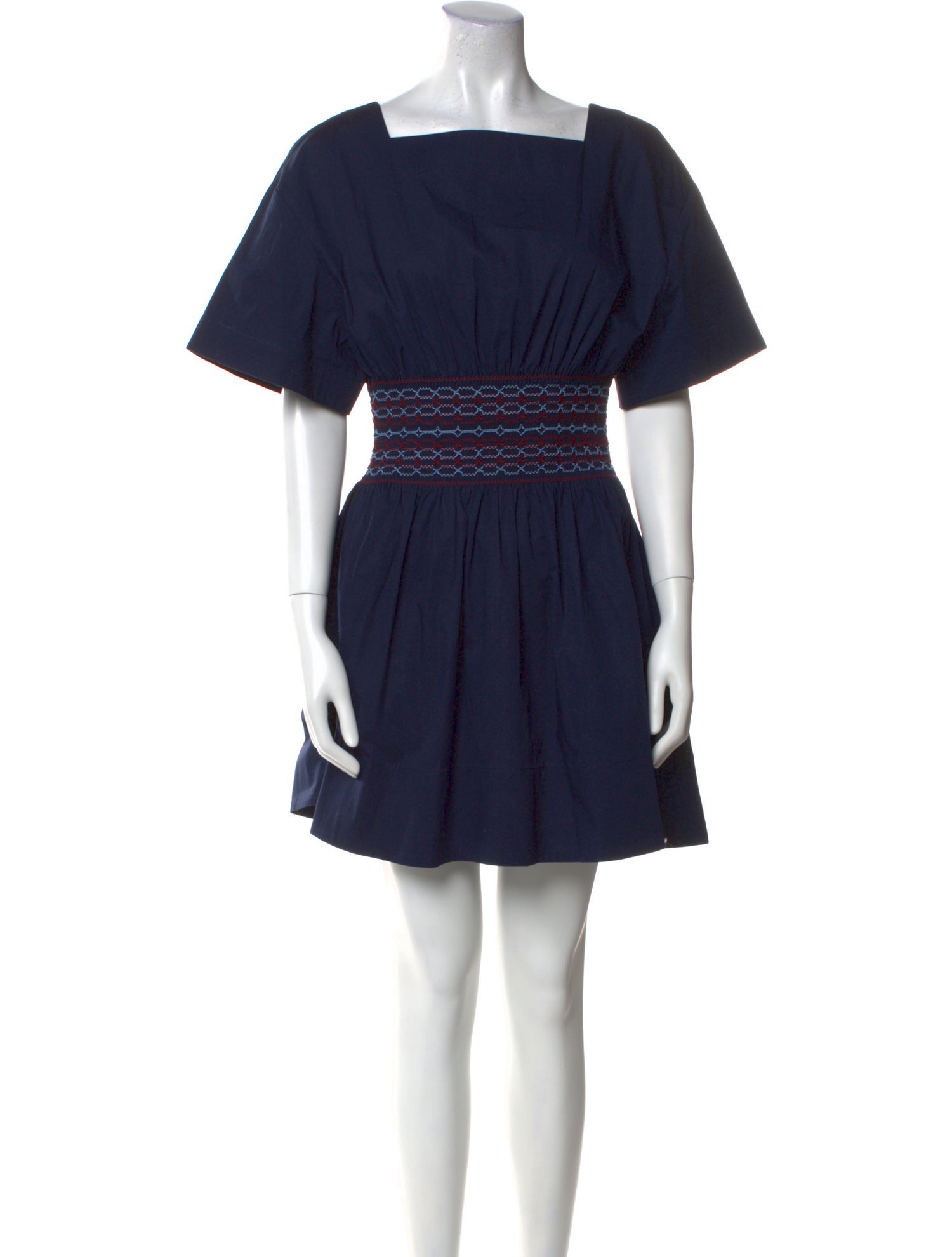 Staud Square Neckline Mini Dress