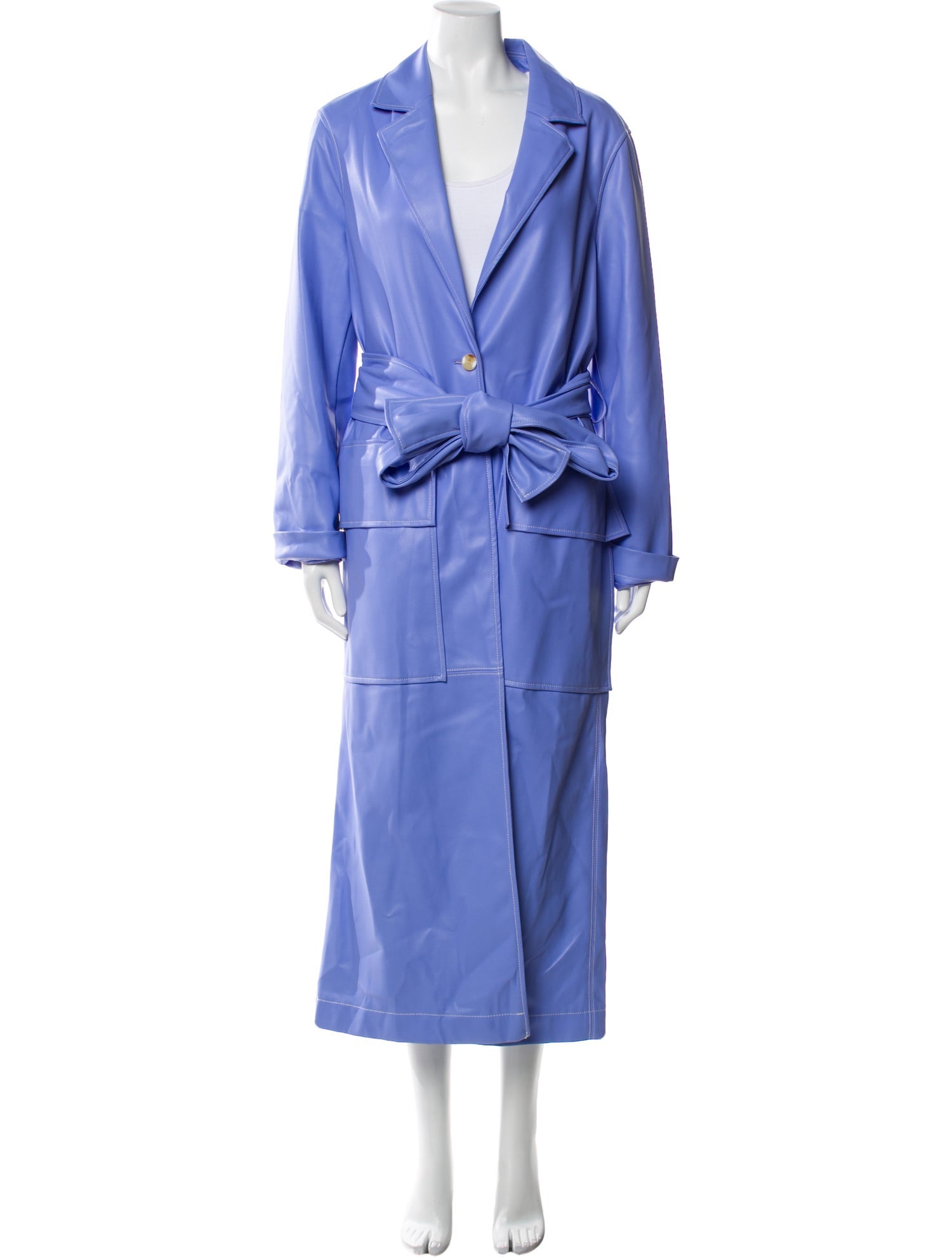 Staud Faux Leather Trench Coat