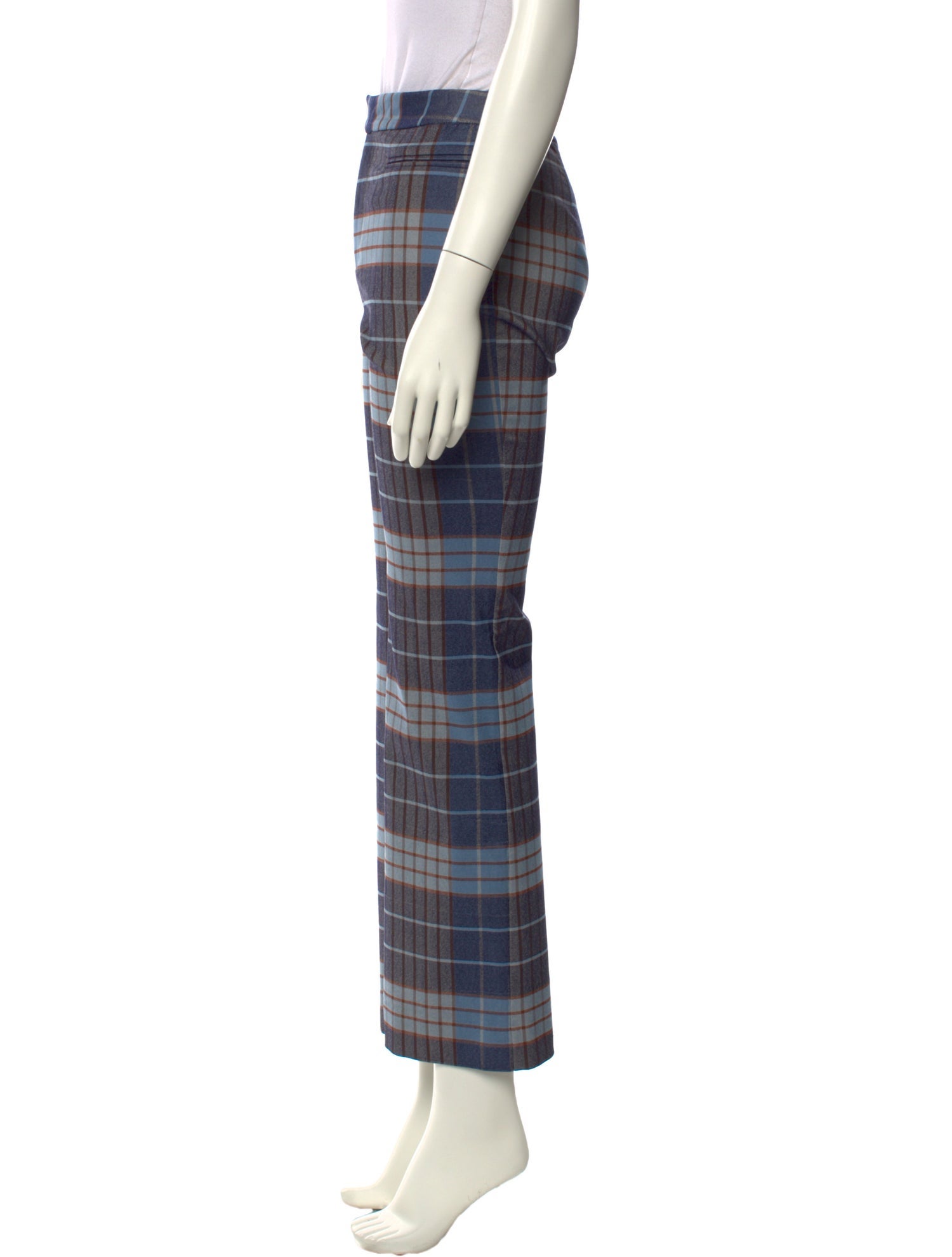 Staud Plaid Print Wide Leg Pants