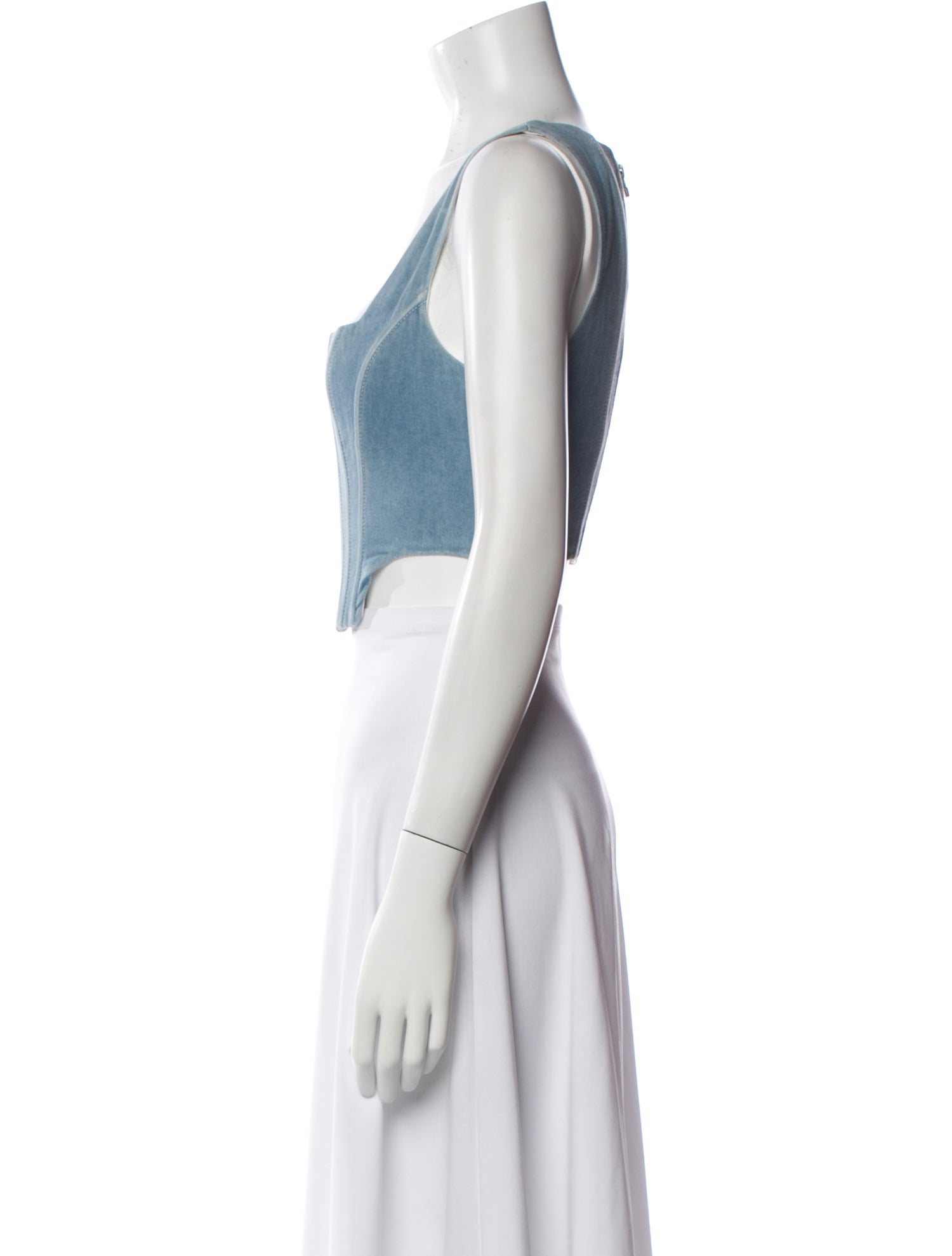 Staud Square Neckline Sleeveless Crop Top