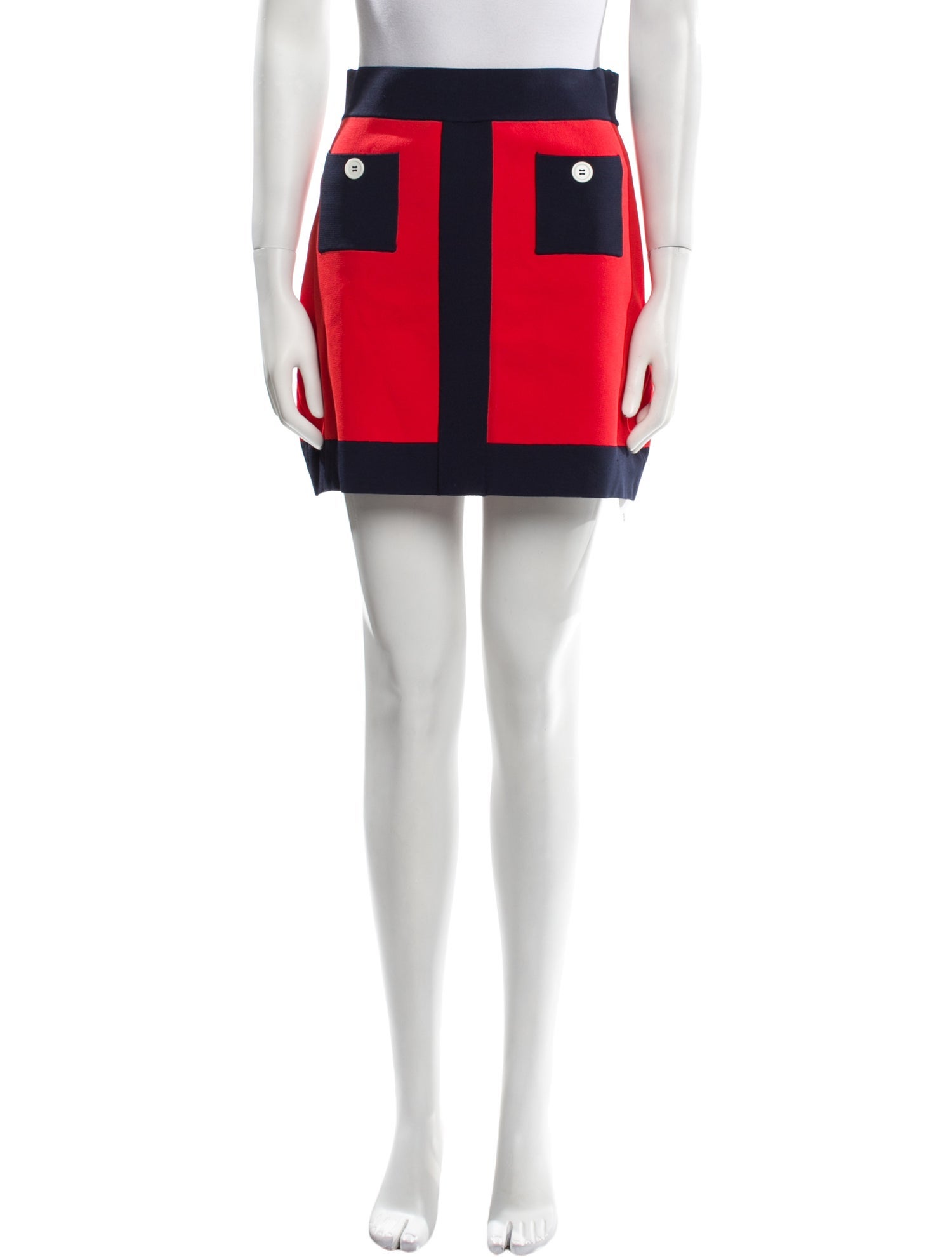 Staud Colorblock Pattern Mini Skirt