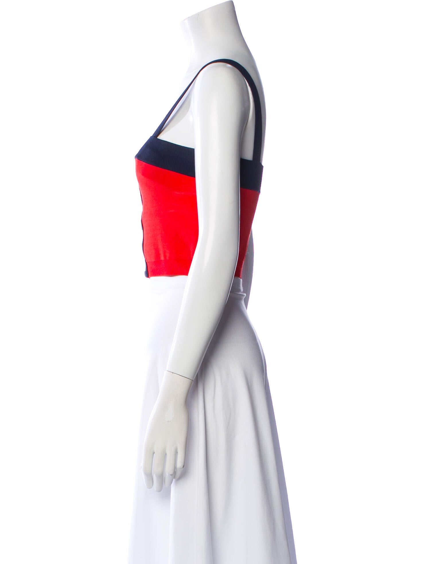 Staud Nylon Colorblock Pattern Crop Top