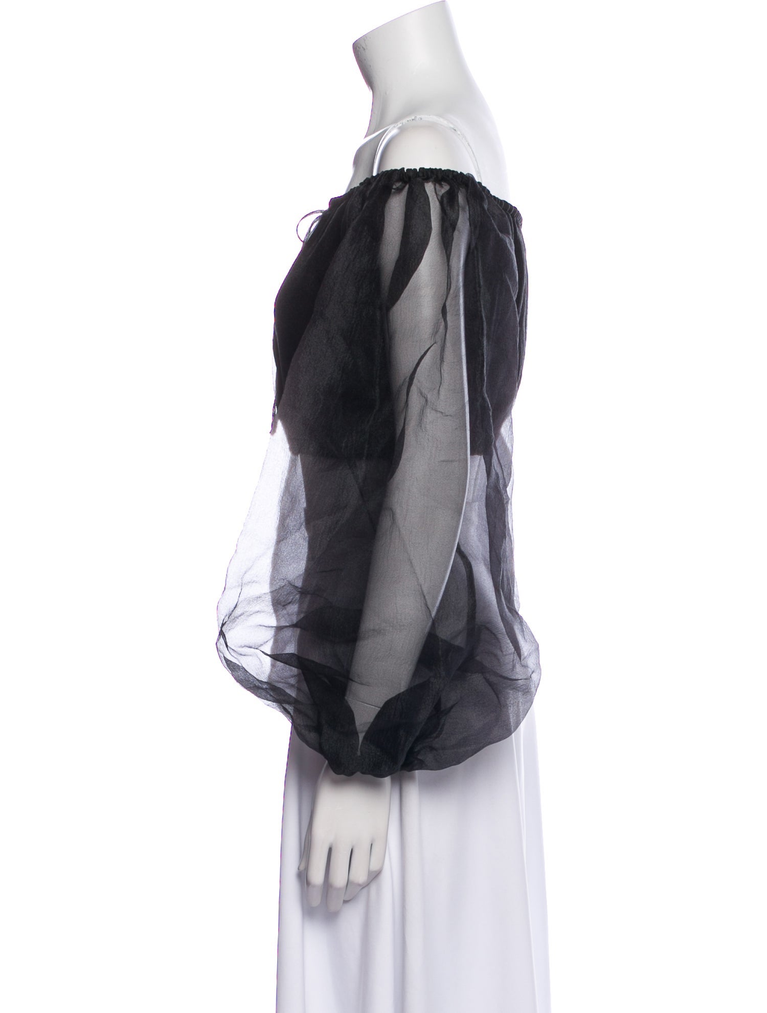 Staud Off-The-Shoulder Long Sleeve Crop Top