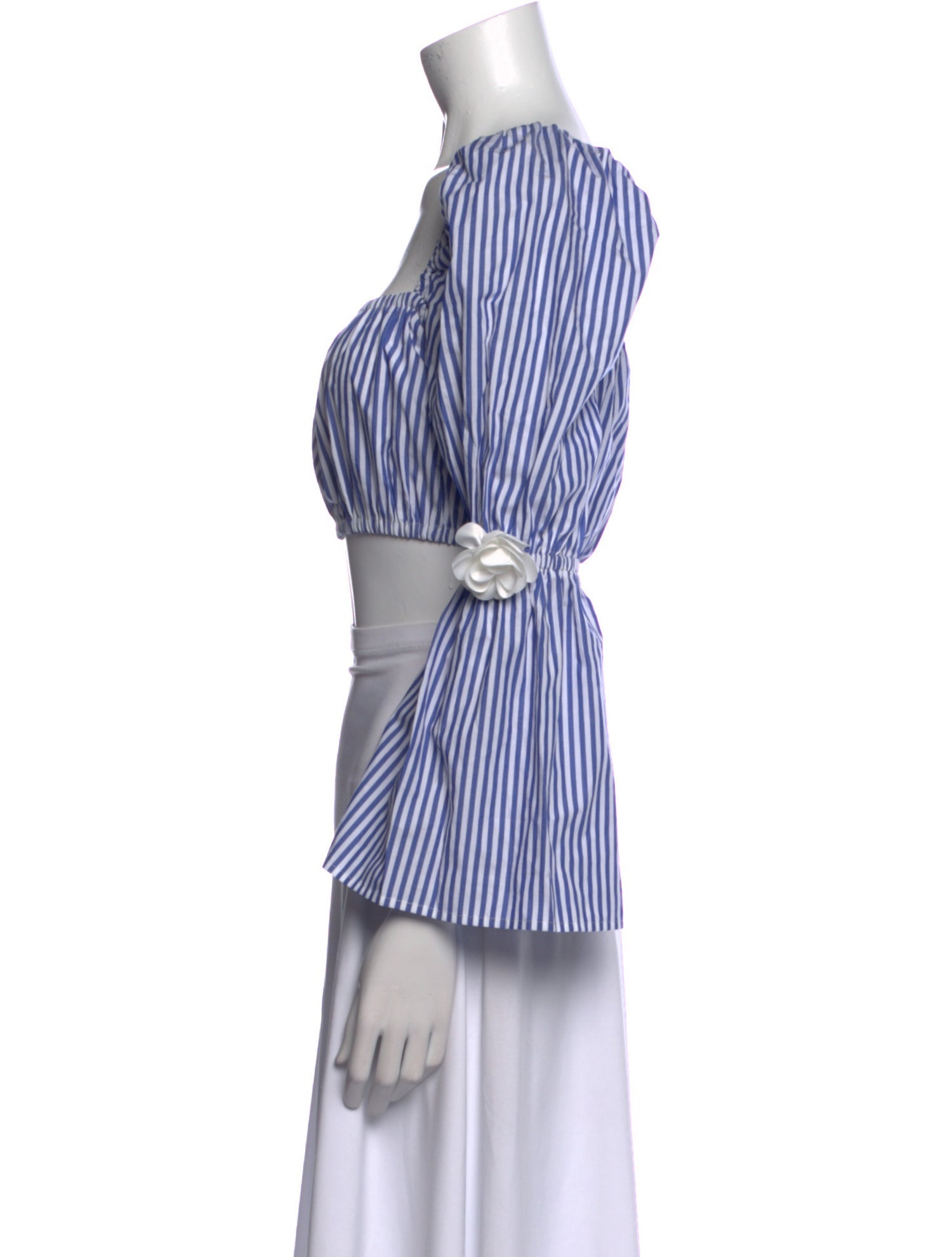 Staud Striped Square Neckline Crop Top