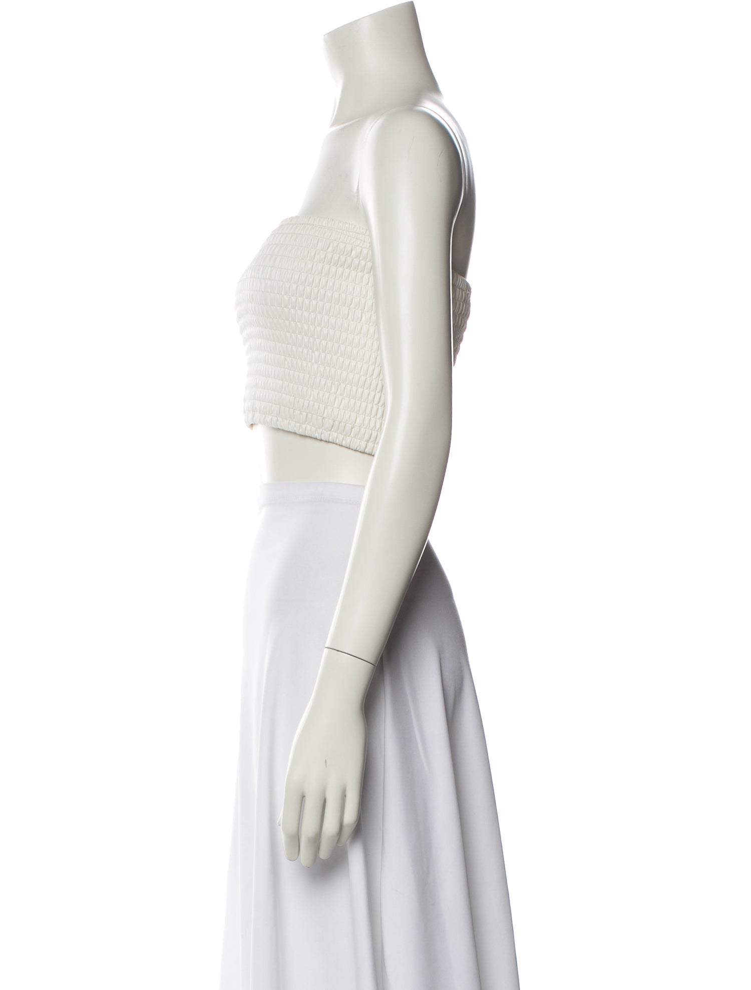 Staud Faux Leather Strapless Crop Top