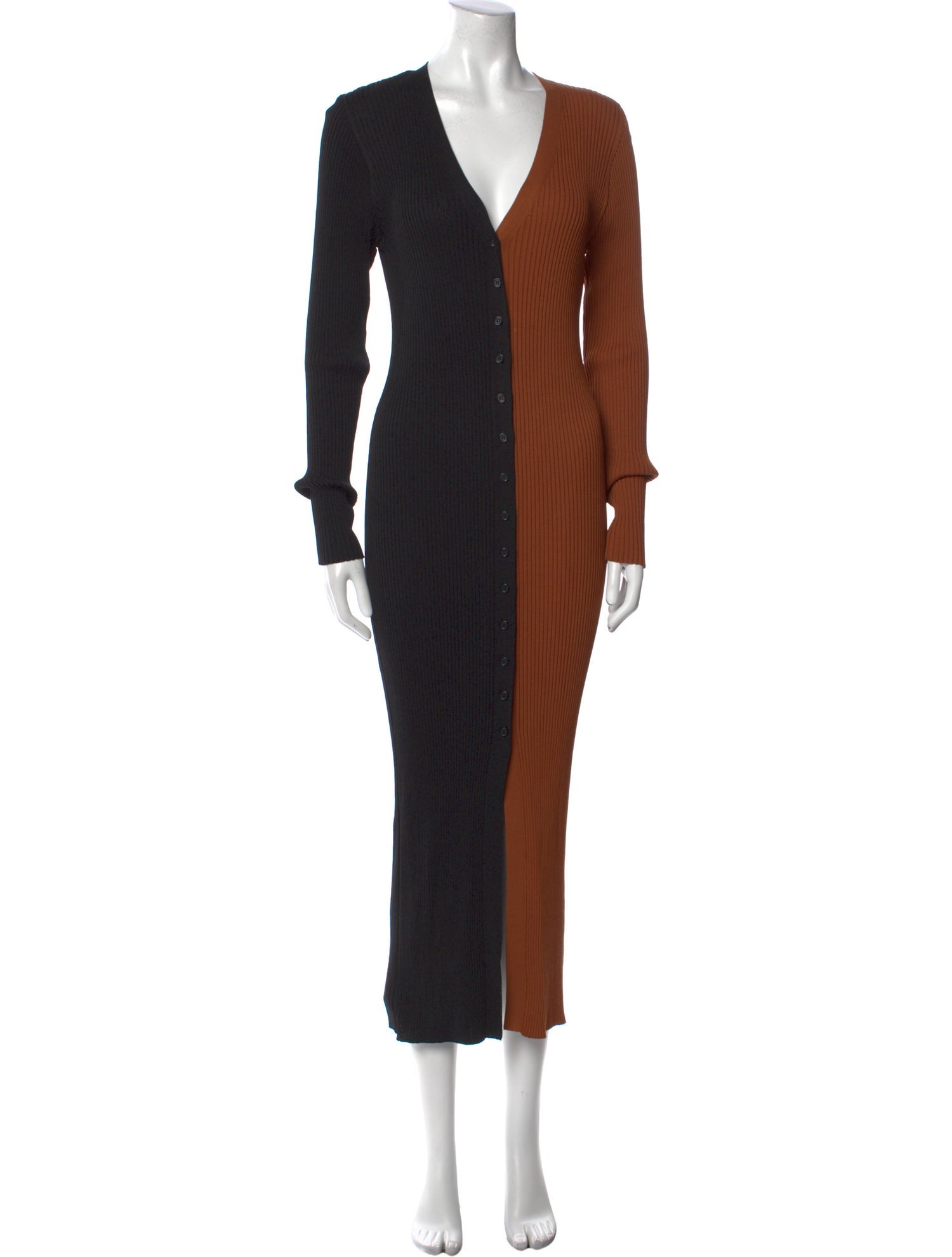 Staud Colorblock Pattern Long Dress