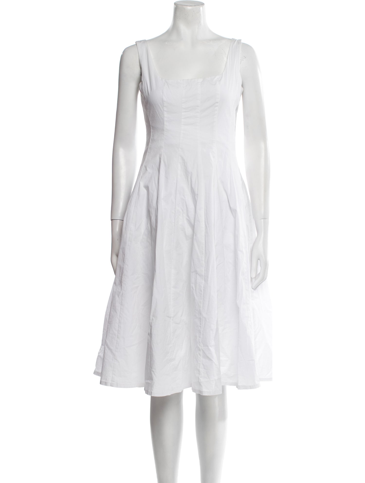 Staud Square Neckline Knee-Length Dress