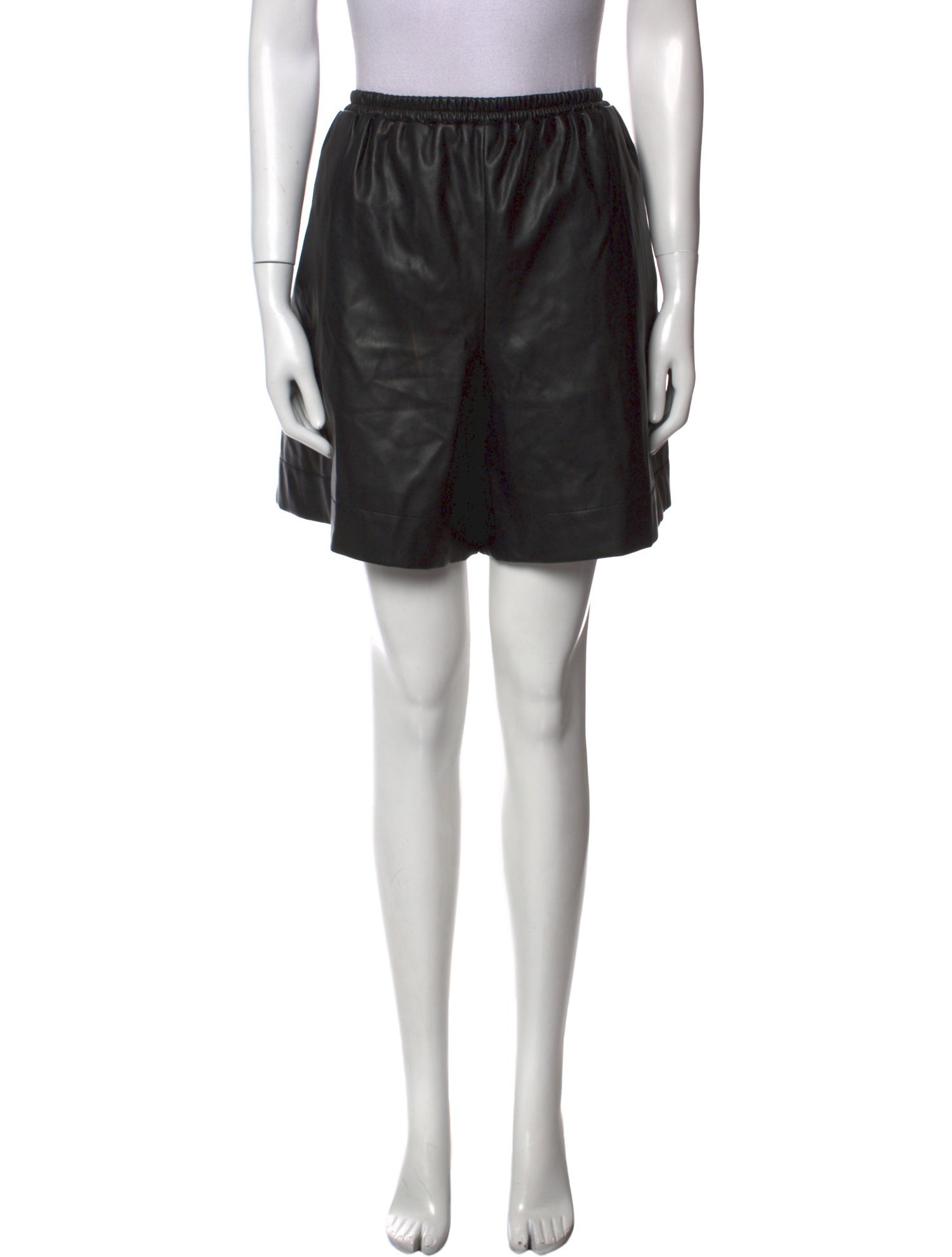 Staud Faux Leather Mini Shorts