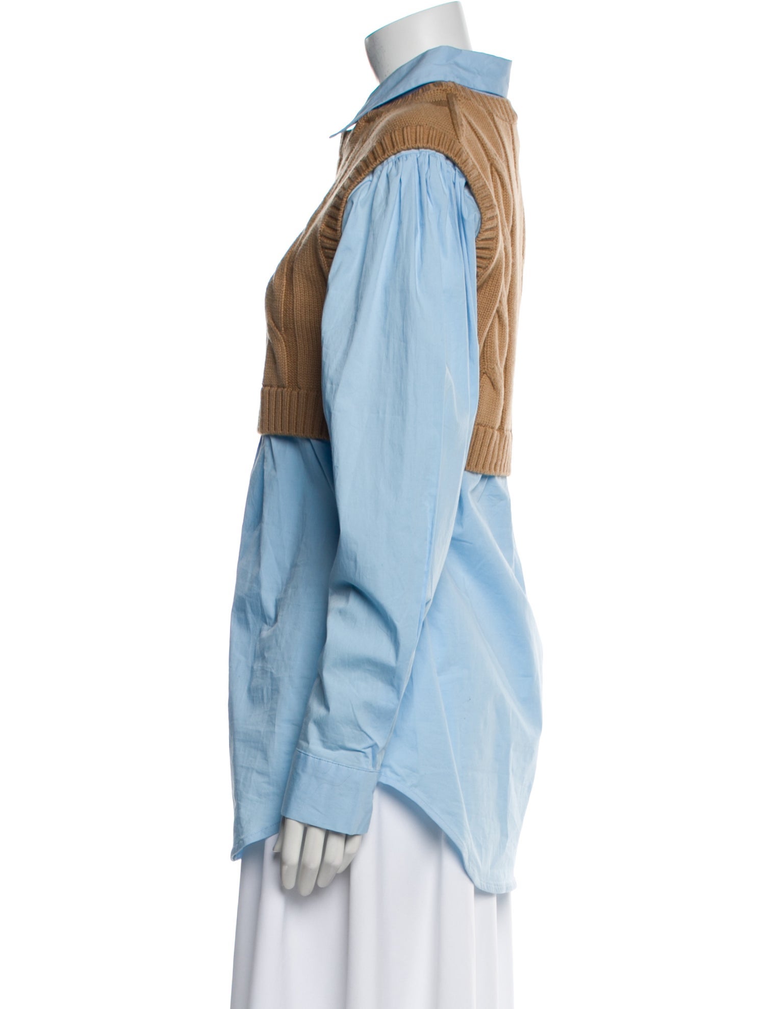 Staud Wool Long Sleeve Button-Up Top