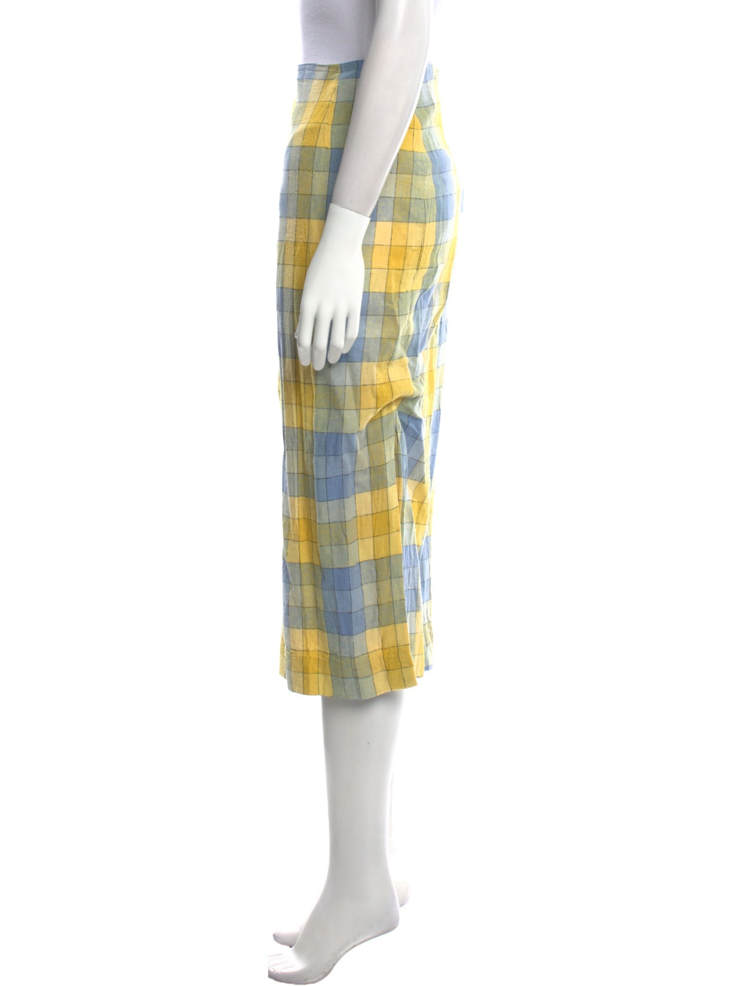 Staud Plaid Print Midi Length Skirt