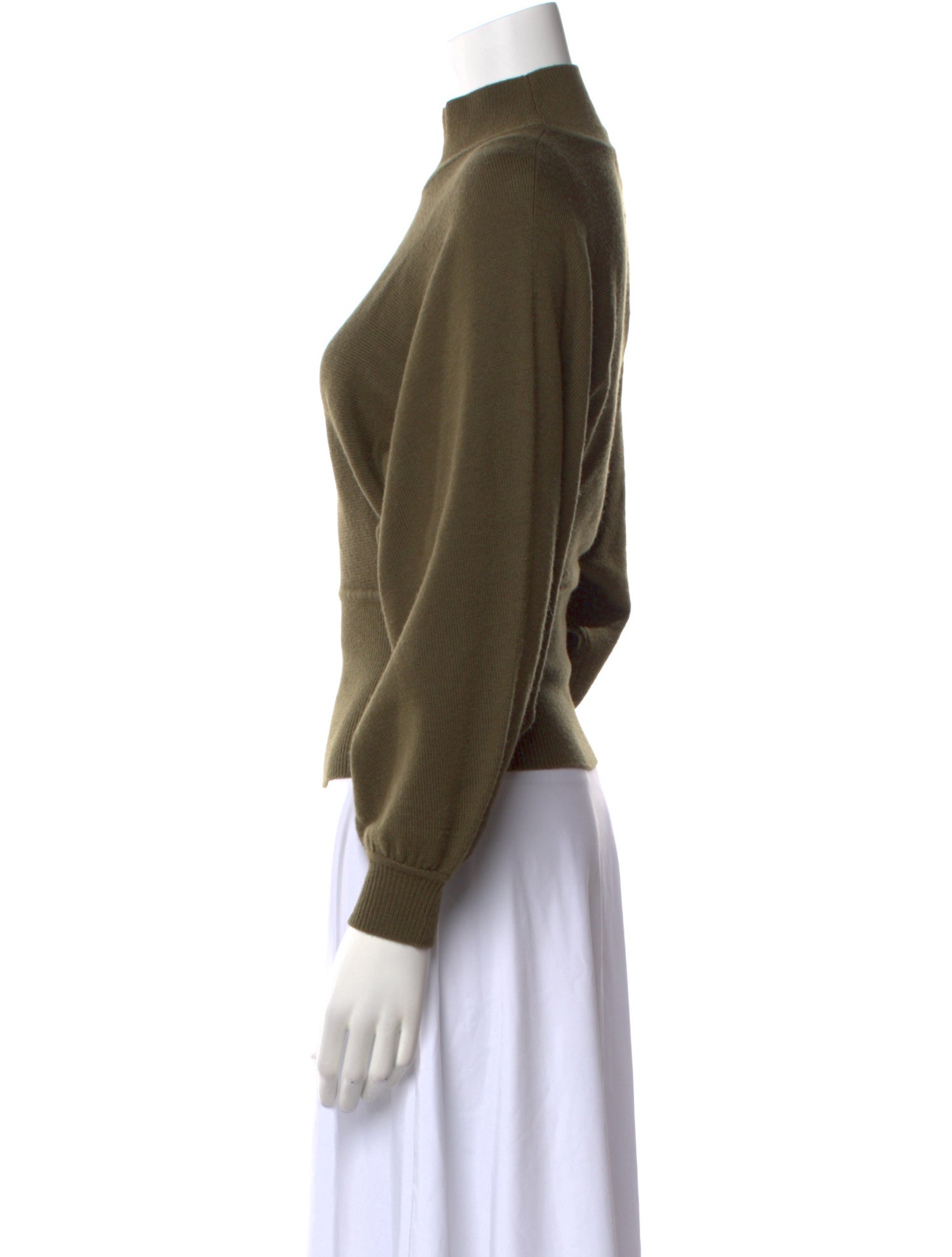 Staud Merino Wool Mock Neck Sweater