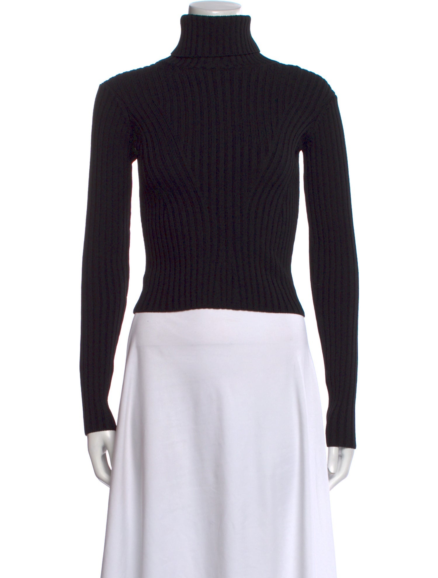 Staud Turtleneck Long Sleeve Crop Top