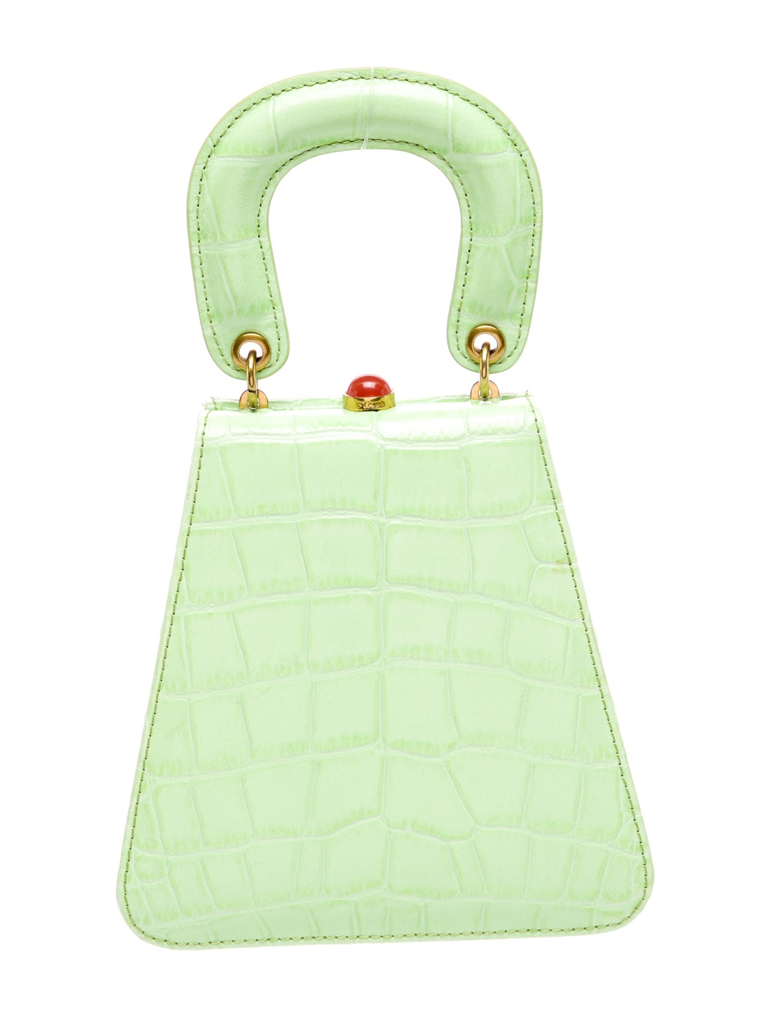 Staud Embossed Leather Top Handle Bag