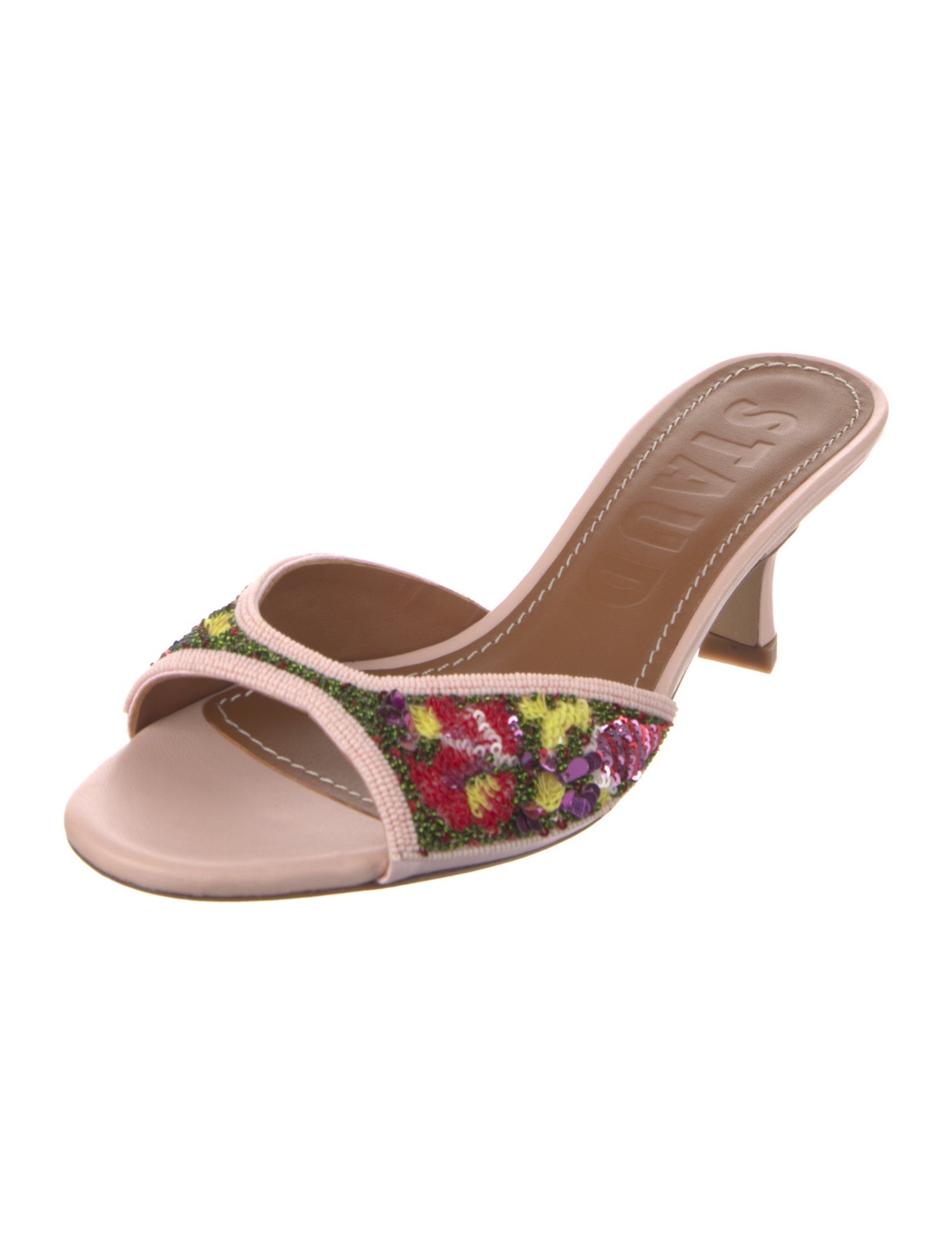 Staud Leather Patterned Slides