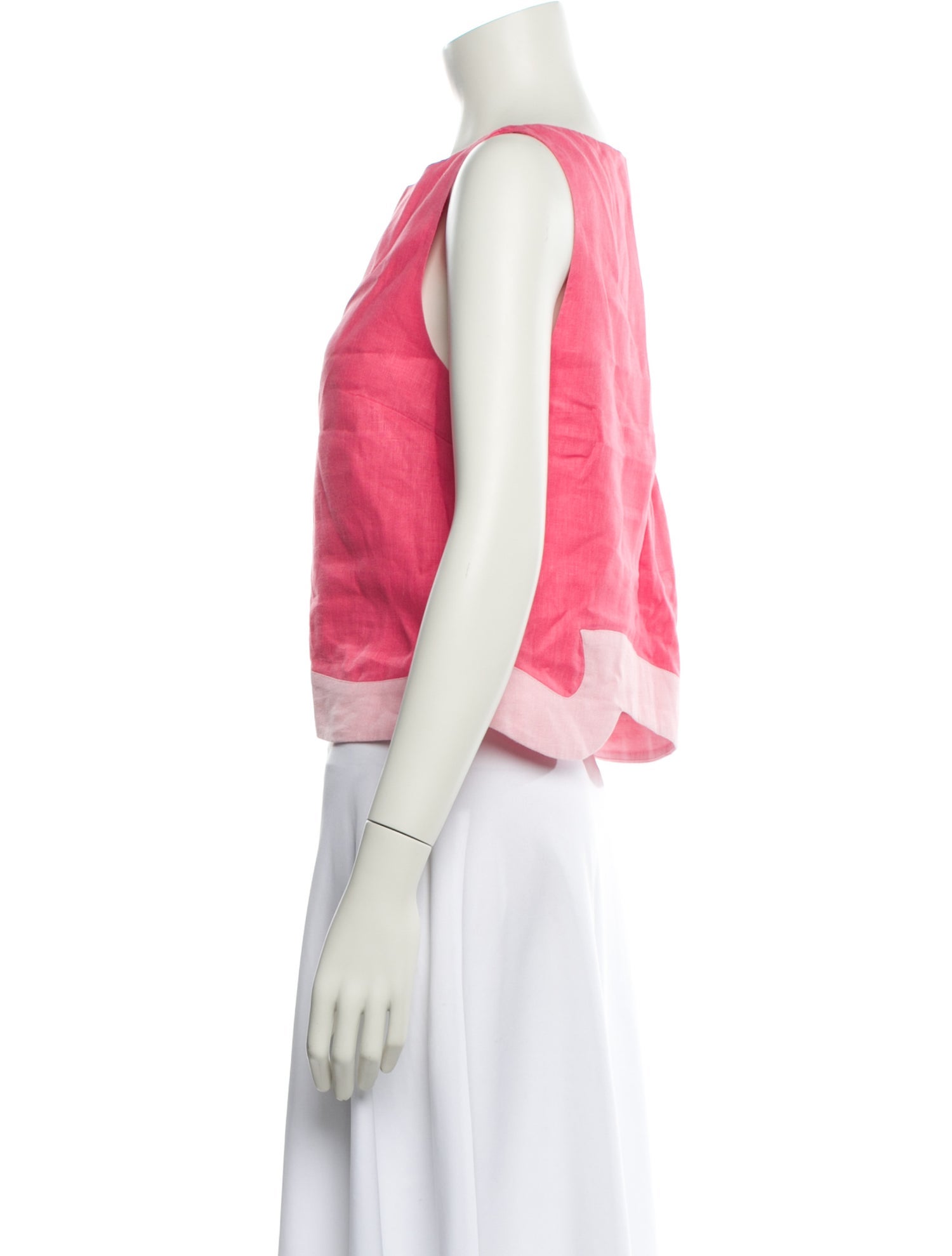 Staud Linen Bateau Neckline Crop Top