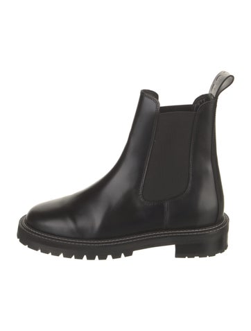 Pre-owned Staud Leather Chelsea Boots In Black
