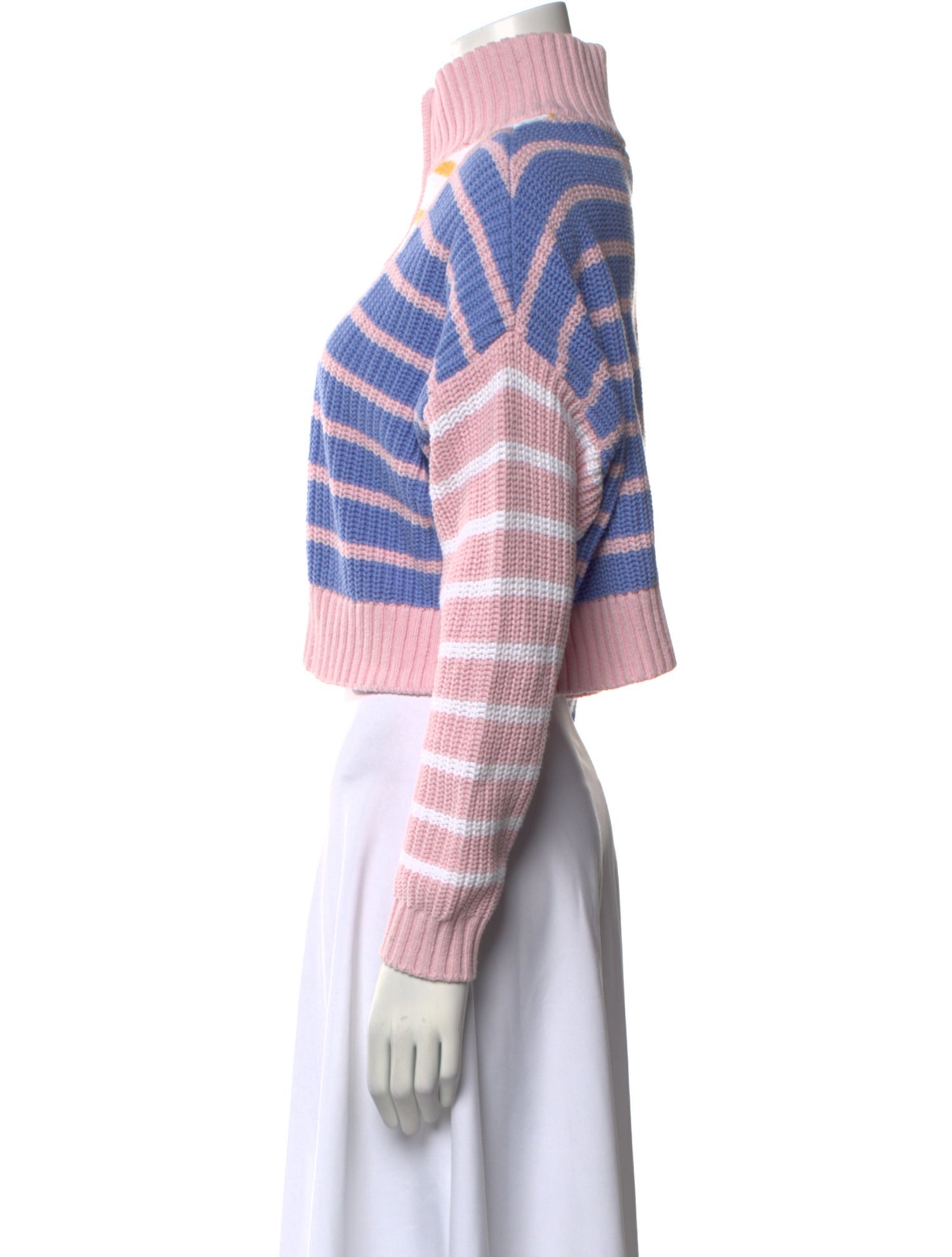 Staud Striped Mock Neck Sweater
