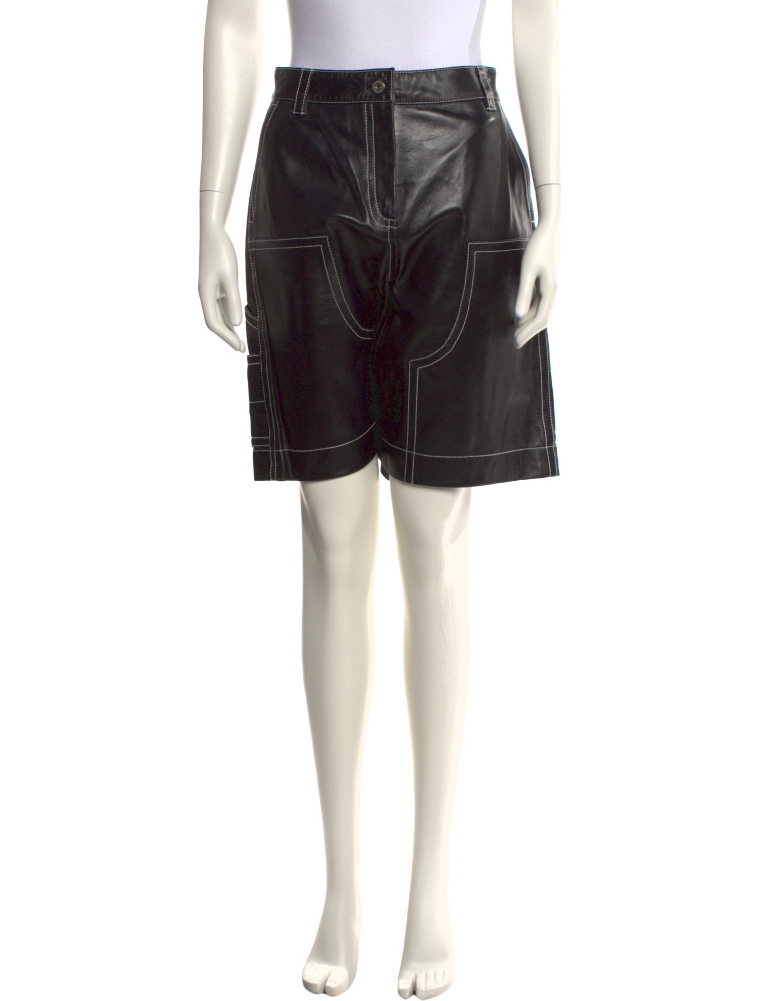 STAND STUDIO Lamb Leather Knee-Length Shorts