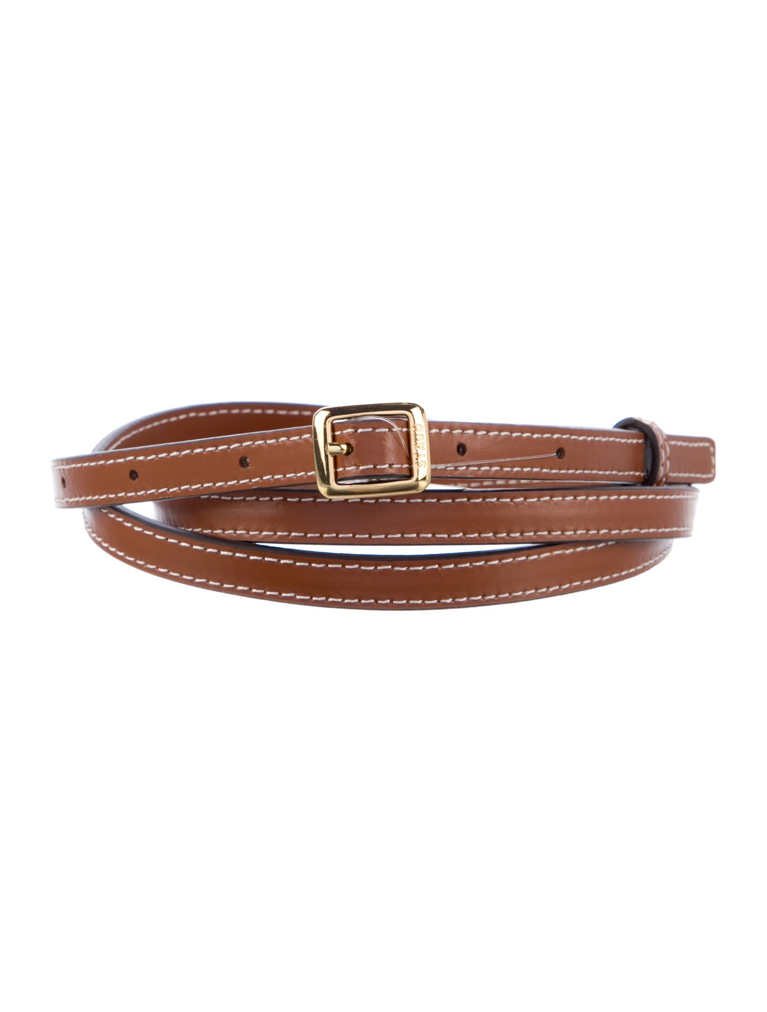 Staud Skinny Leather Belt