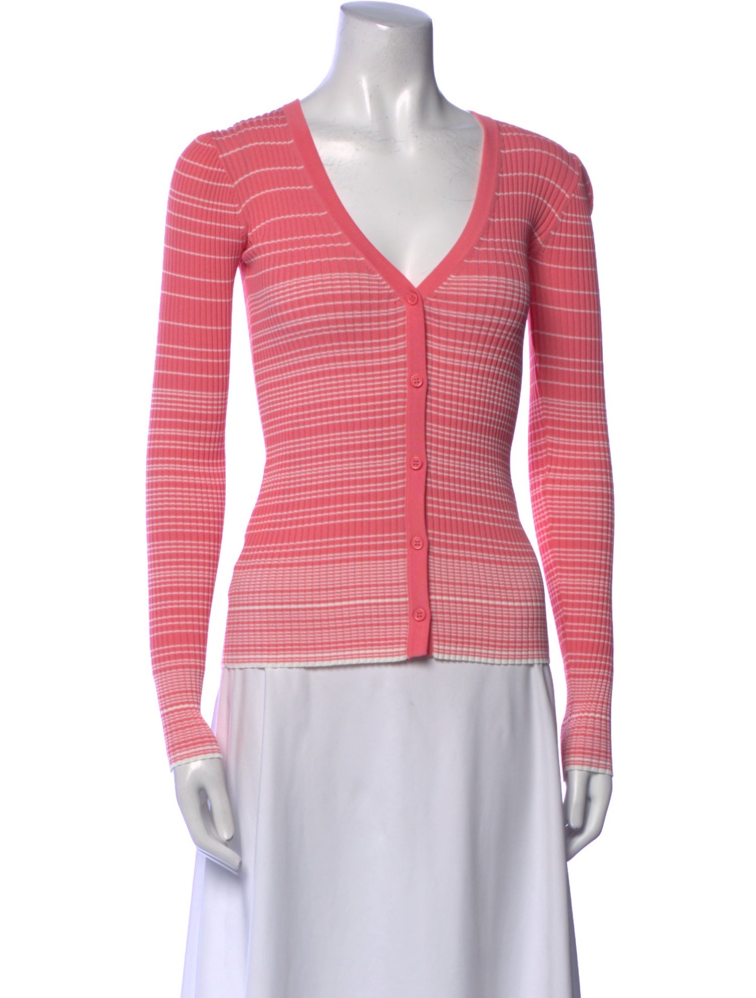 Staud Striped V-Neck Top