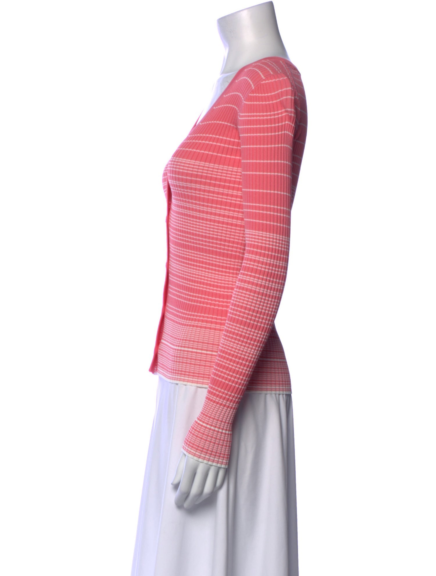 Staud Striped V-Neck Top