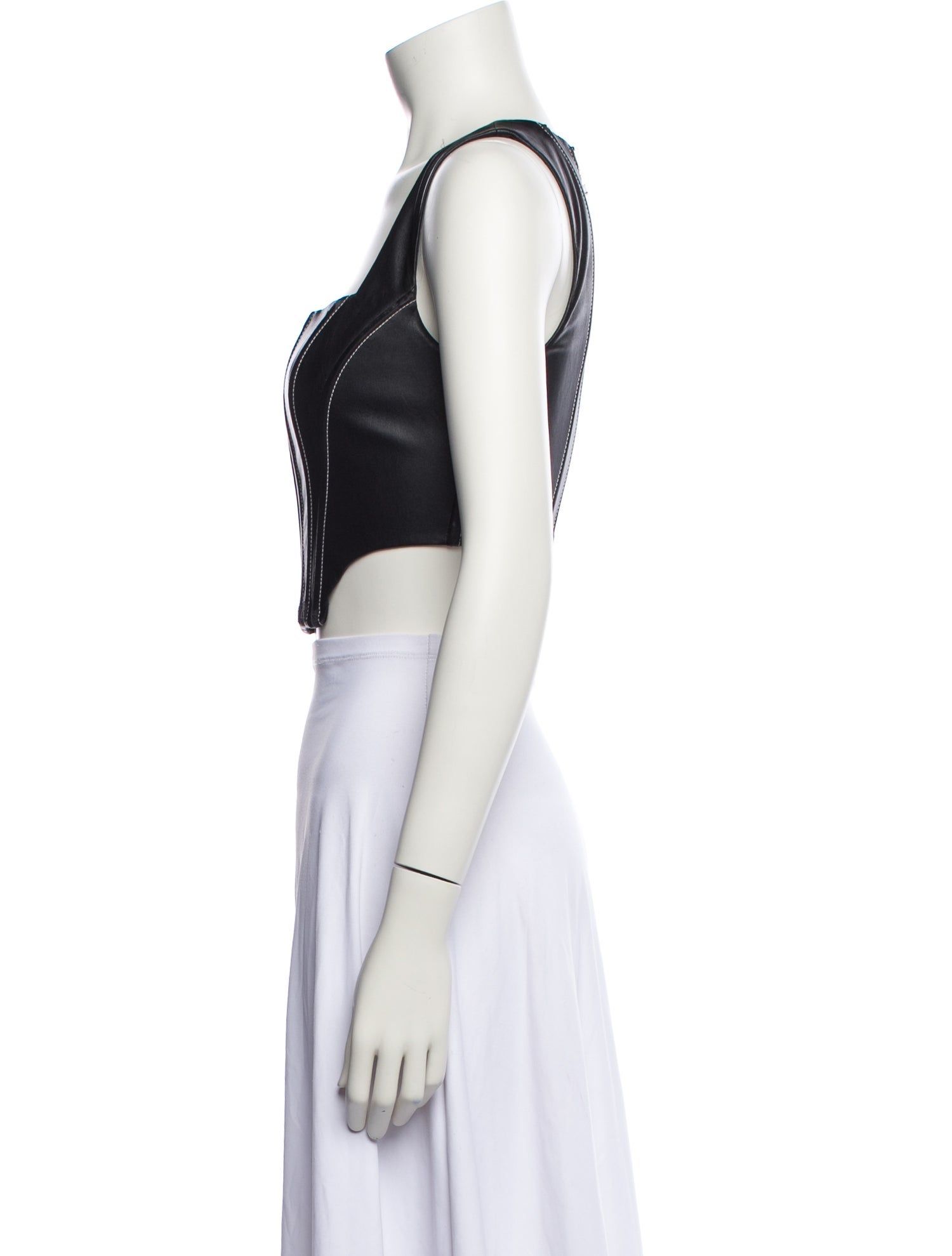 Staud Square Neckline Sleeveless Crop Top