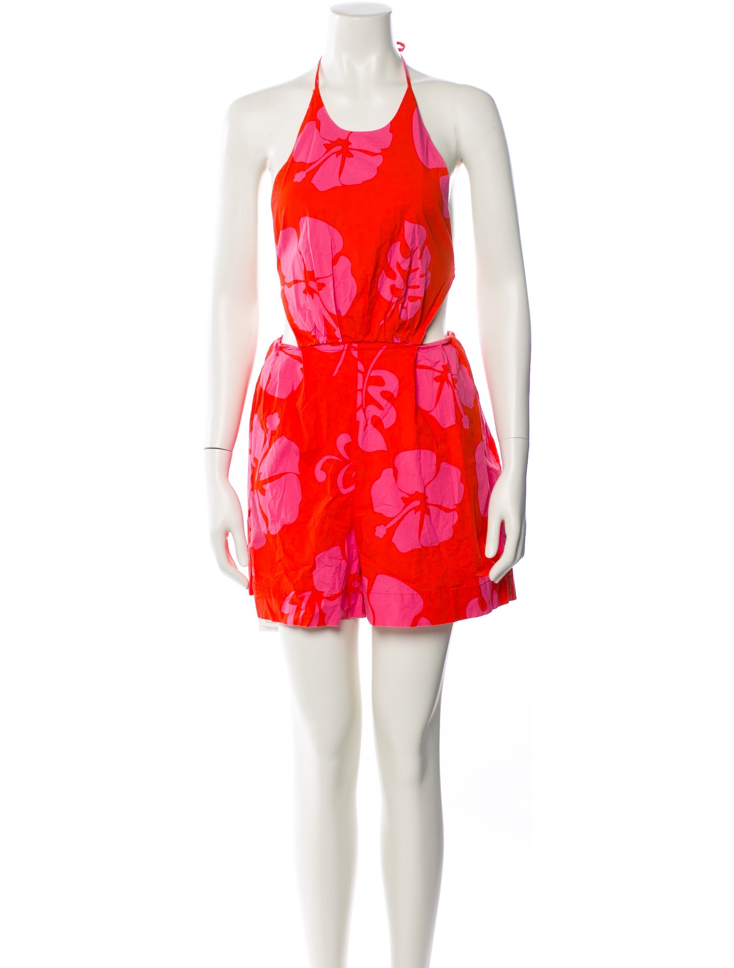 Staud Floral Print Halterneck Romper