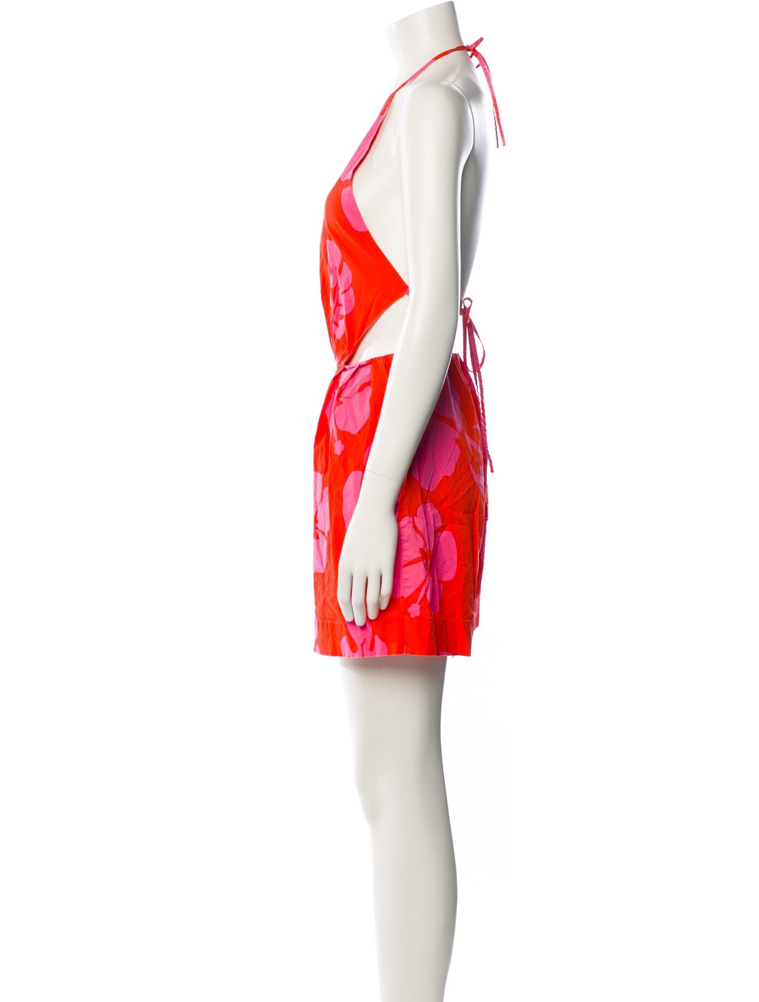 Staud Floral Print Halterneck Romper