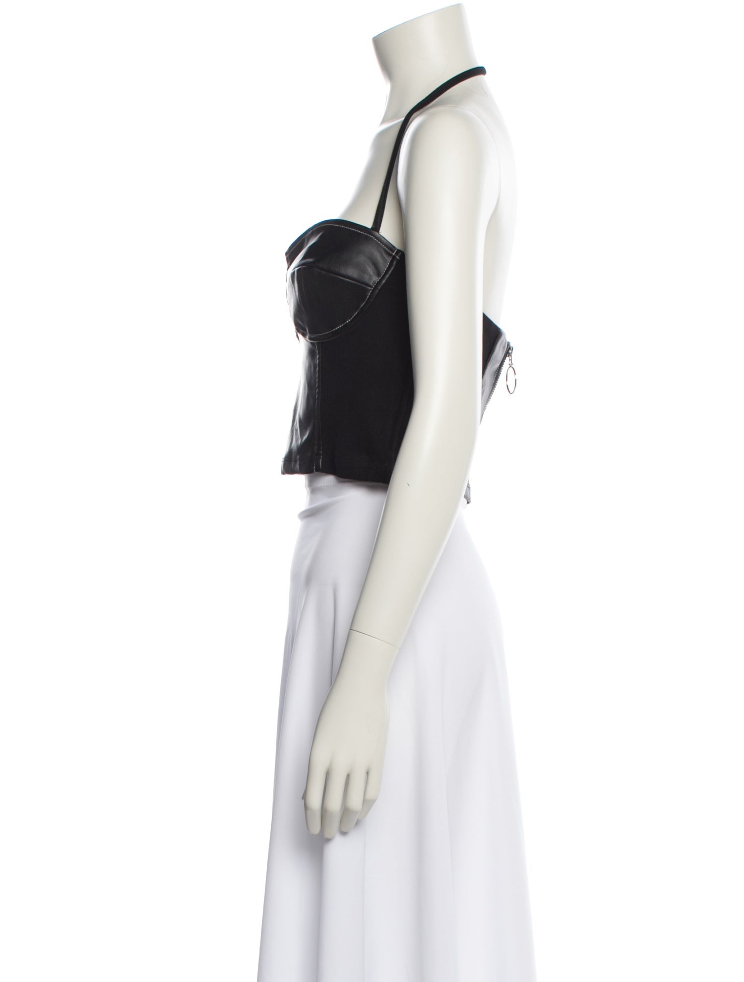 Staud Halterneck Sleeveless Crop Top