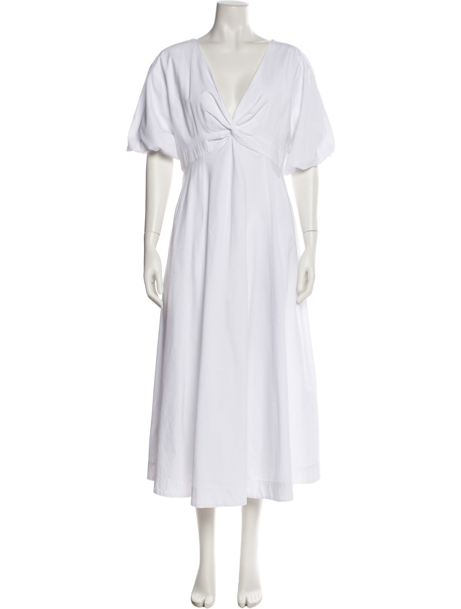 Staud V-Neck Midi Length Dress