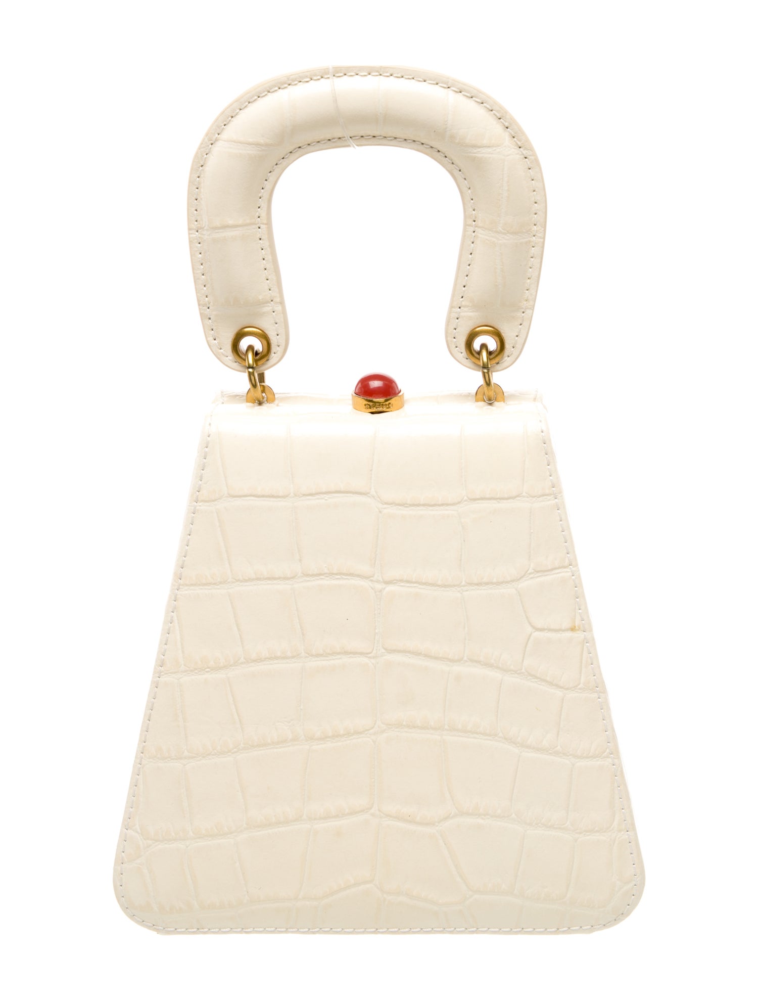 Staud Embossed Leather Top Handle Bag