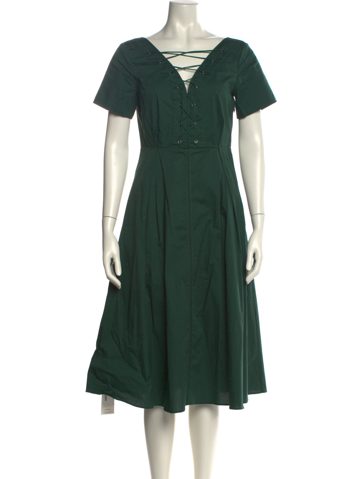 Staud V-Neck Midi Length Dress