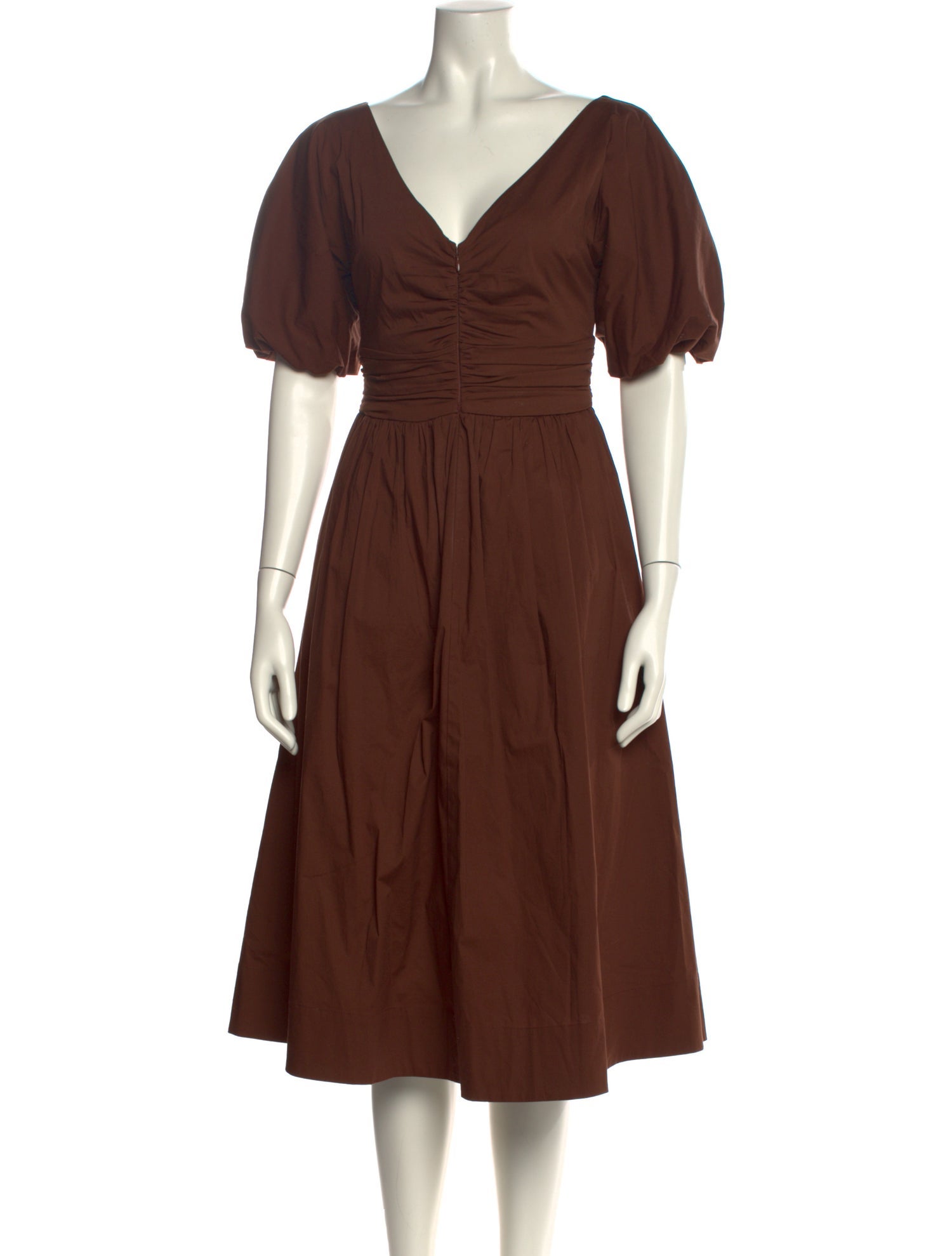 Staud V-Neck Midi Length Dress