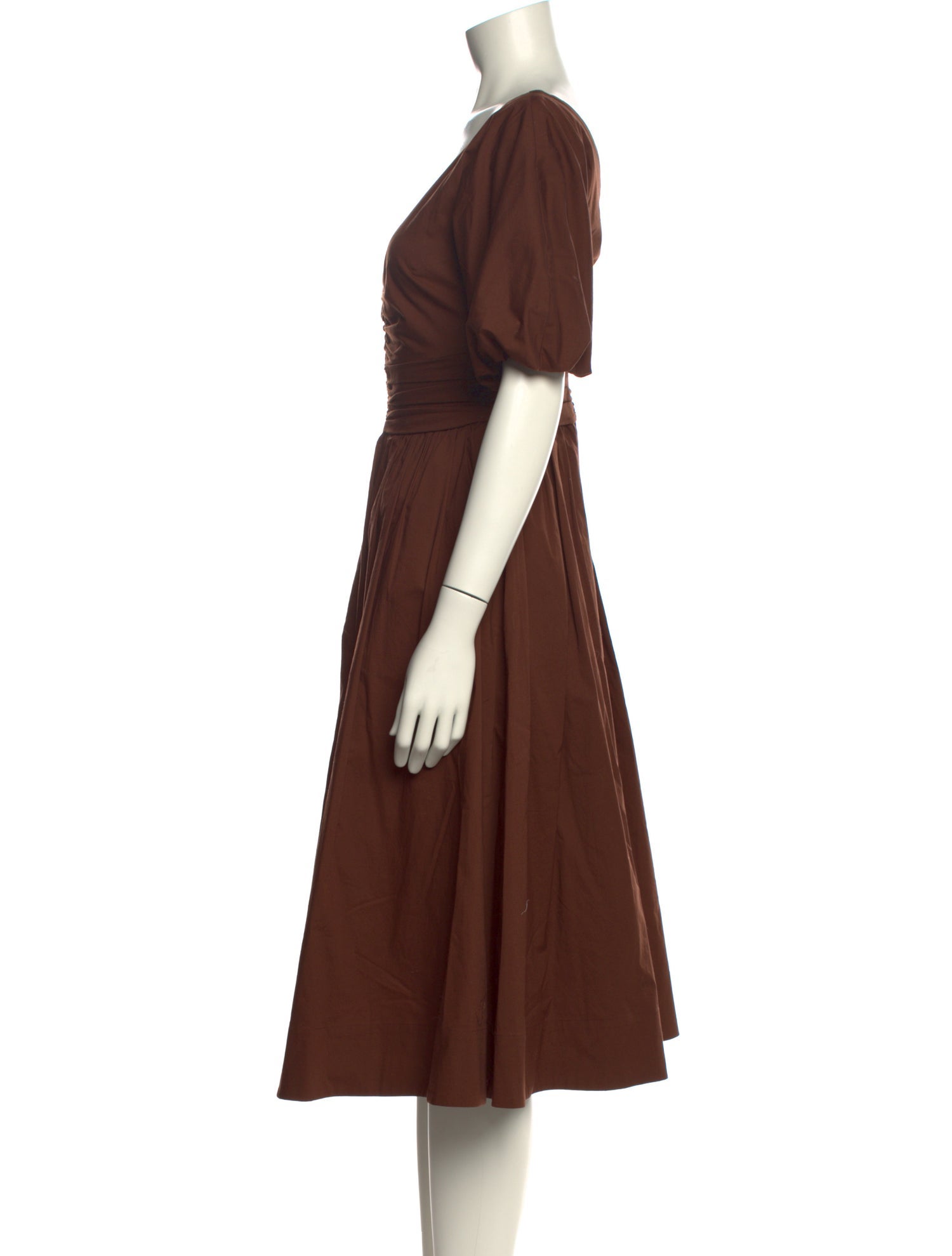 Staud V-Neck Midi Length Dress