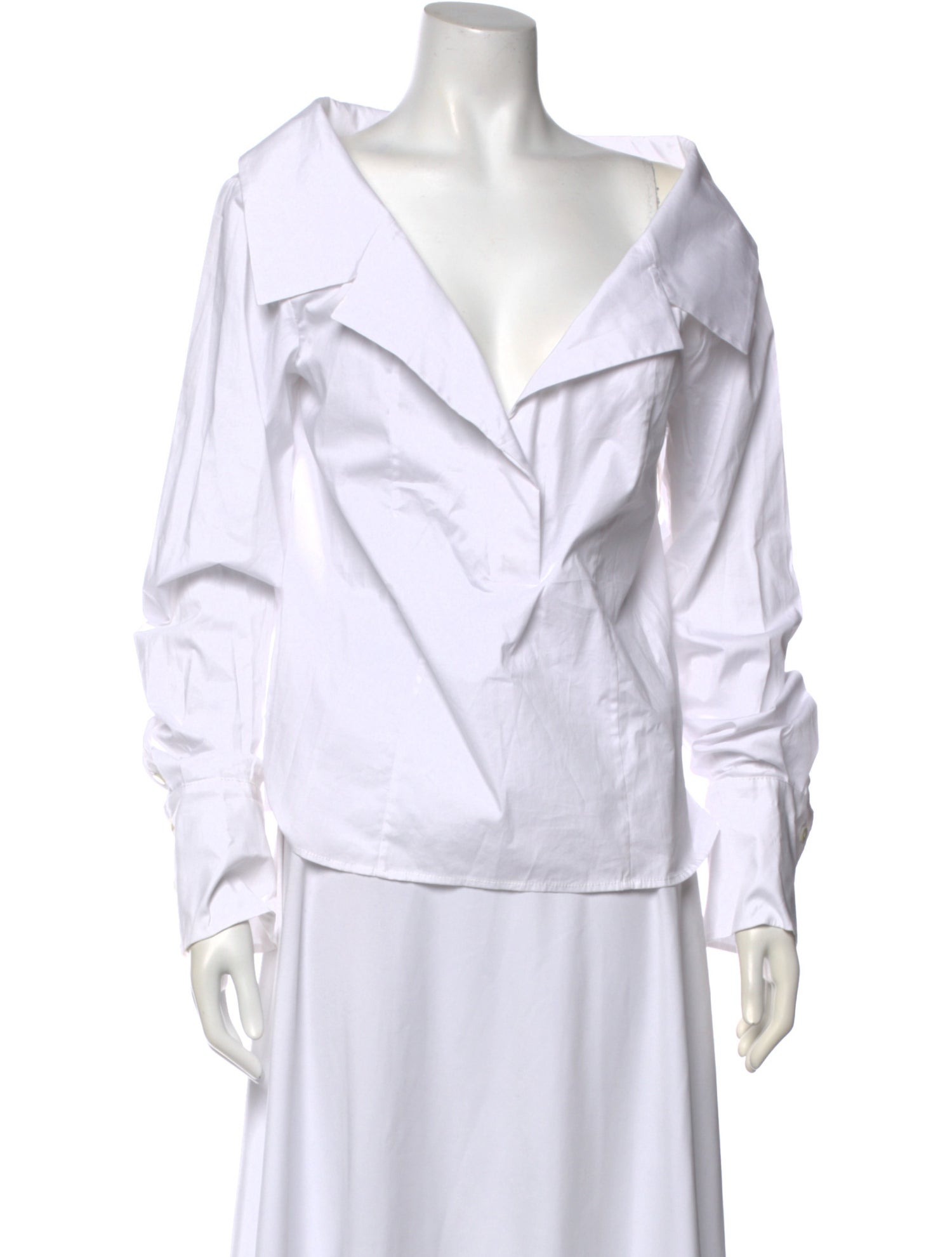 Staud V-Neck Long Sleeve Blouse