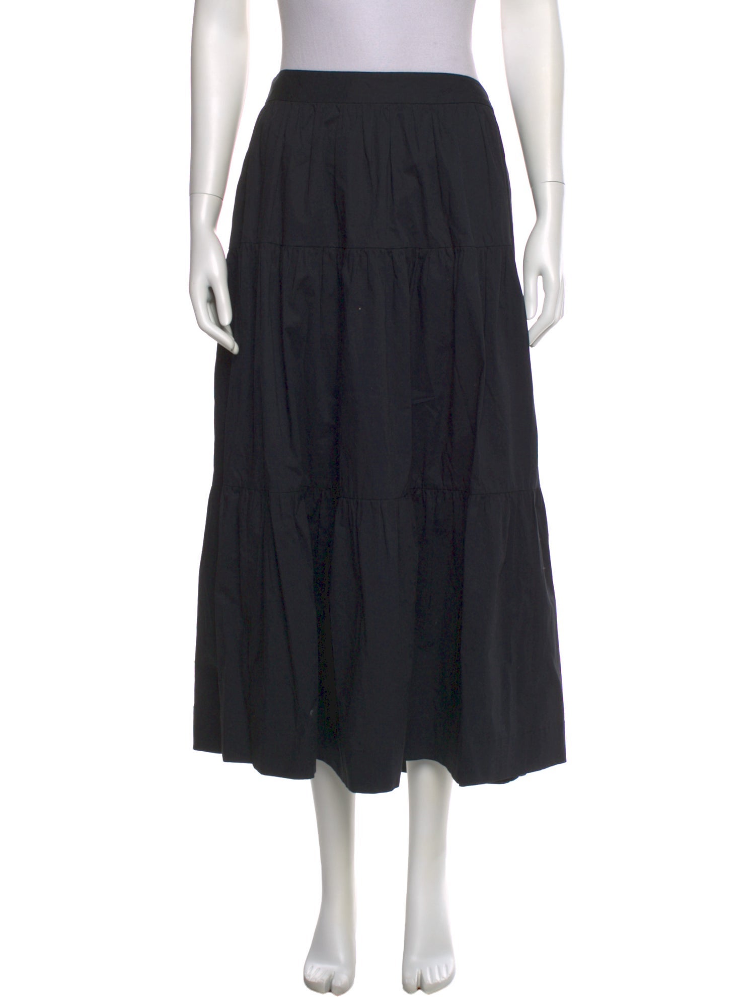 Staud Pleated Accents Midi Length Skirt