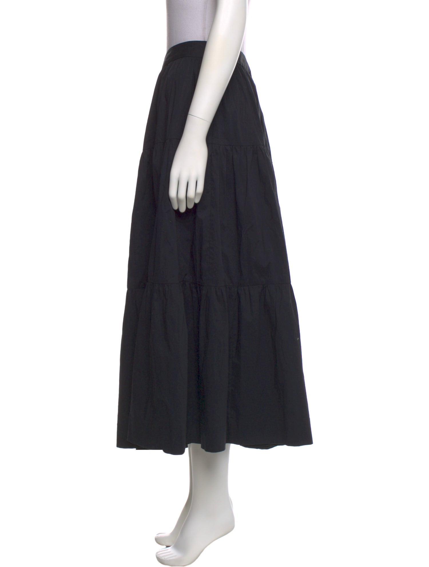 Staud Pleated Accents Midi Length Skirt