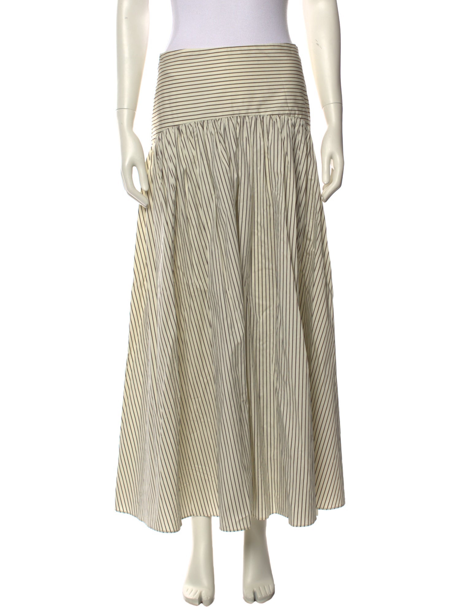 Staud Striped Midi Length Skirt