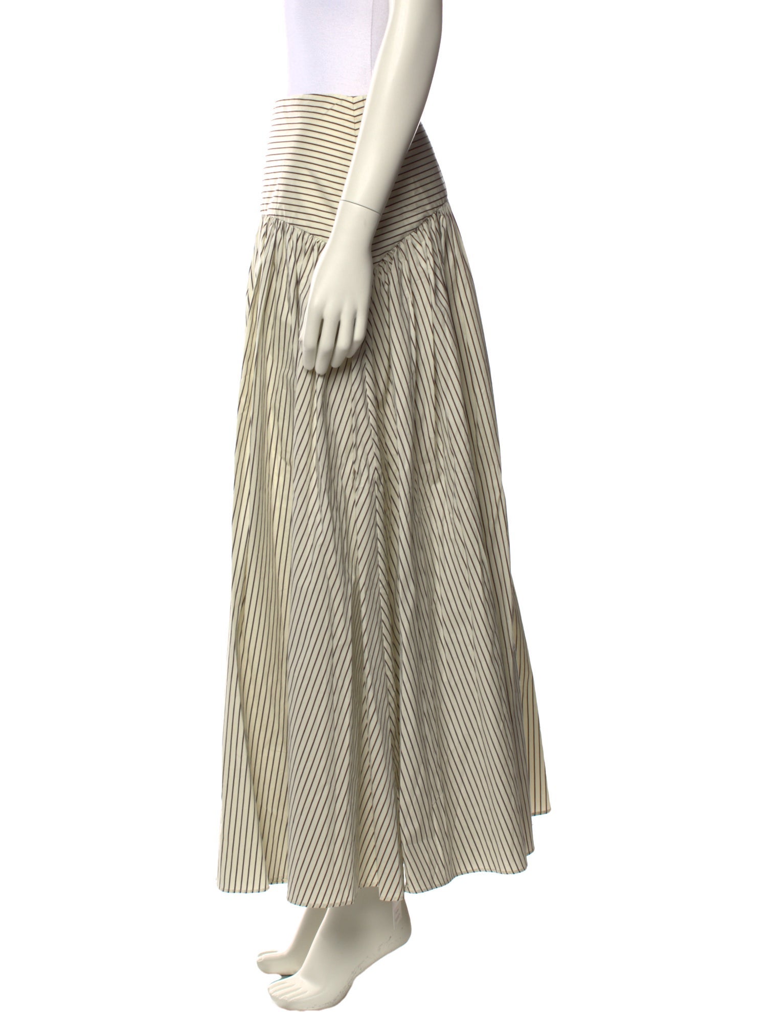 Staud Striped Midi Length Skirt