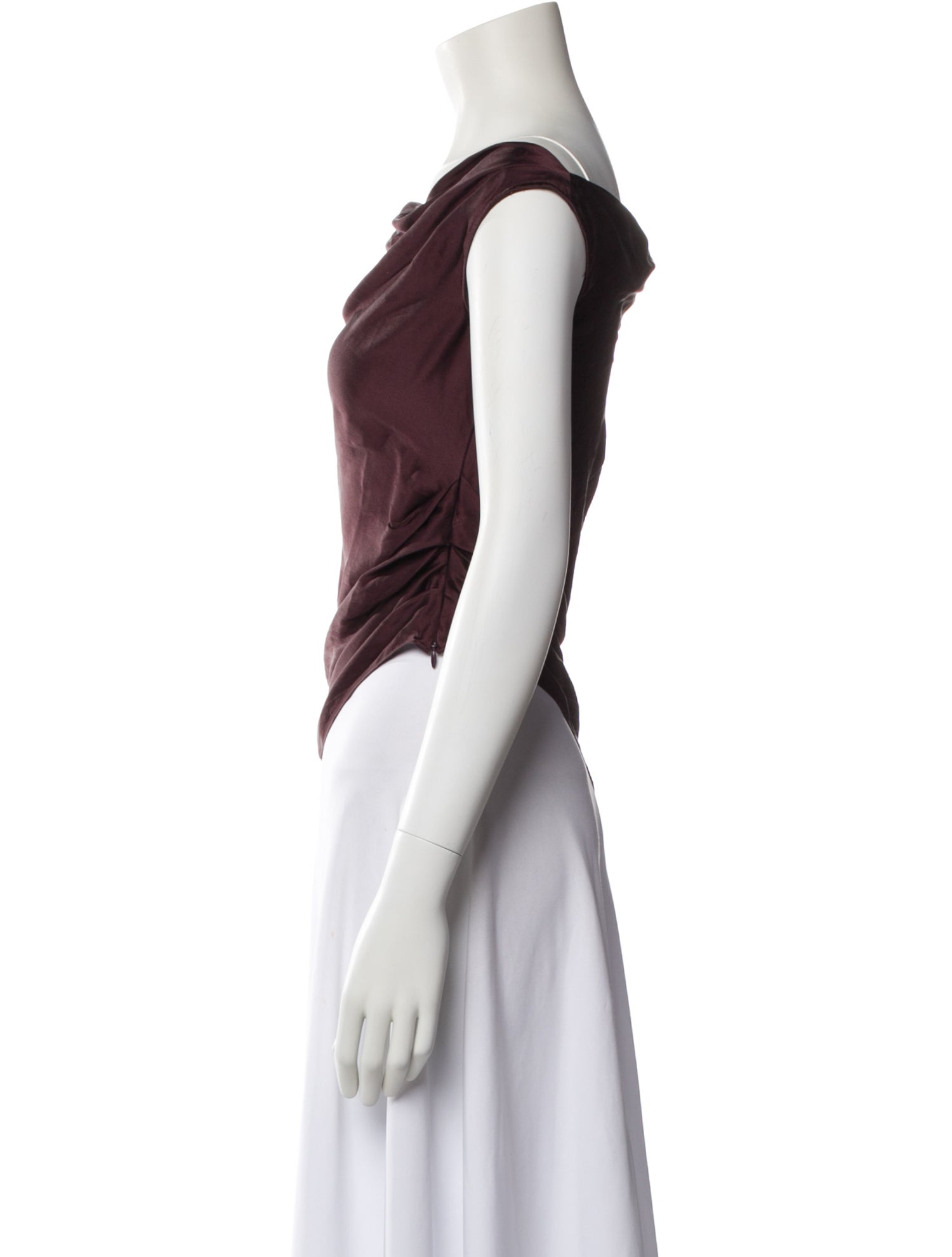 Staud Silk One-Shoulder Crop Top