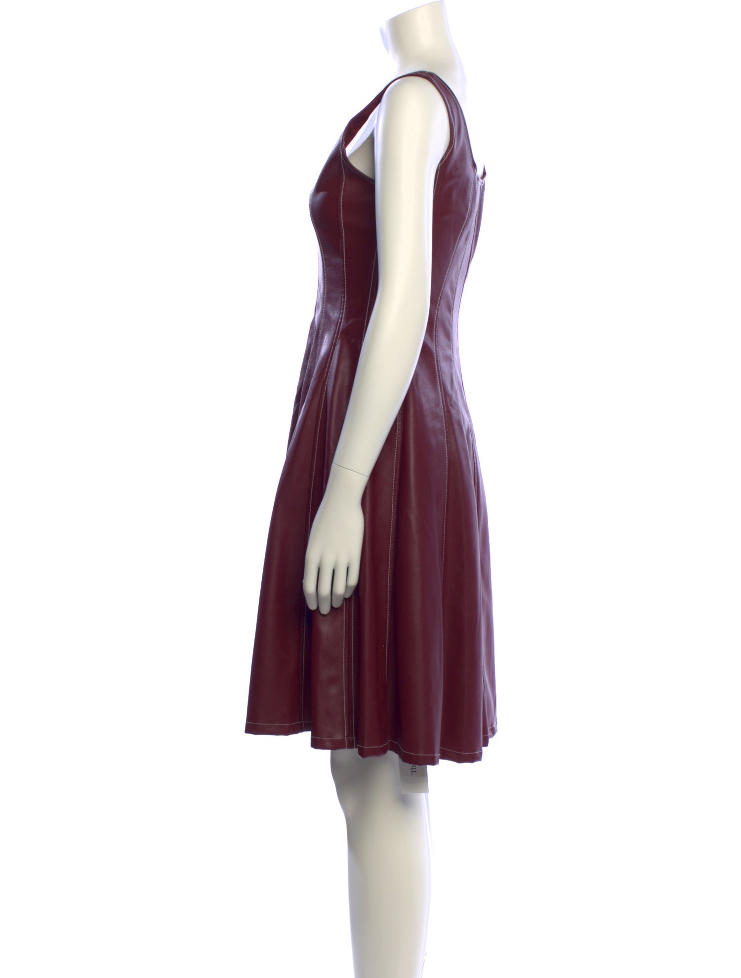 Staud Faux Leather Knee-Length Dress