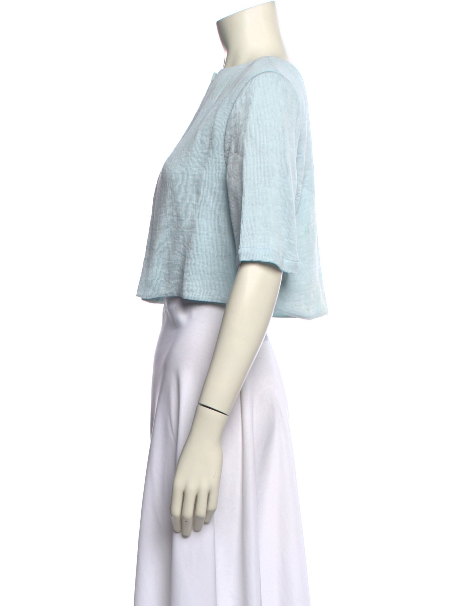 Staud Crew Neck Short Sleeve Crop Top