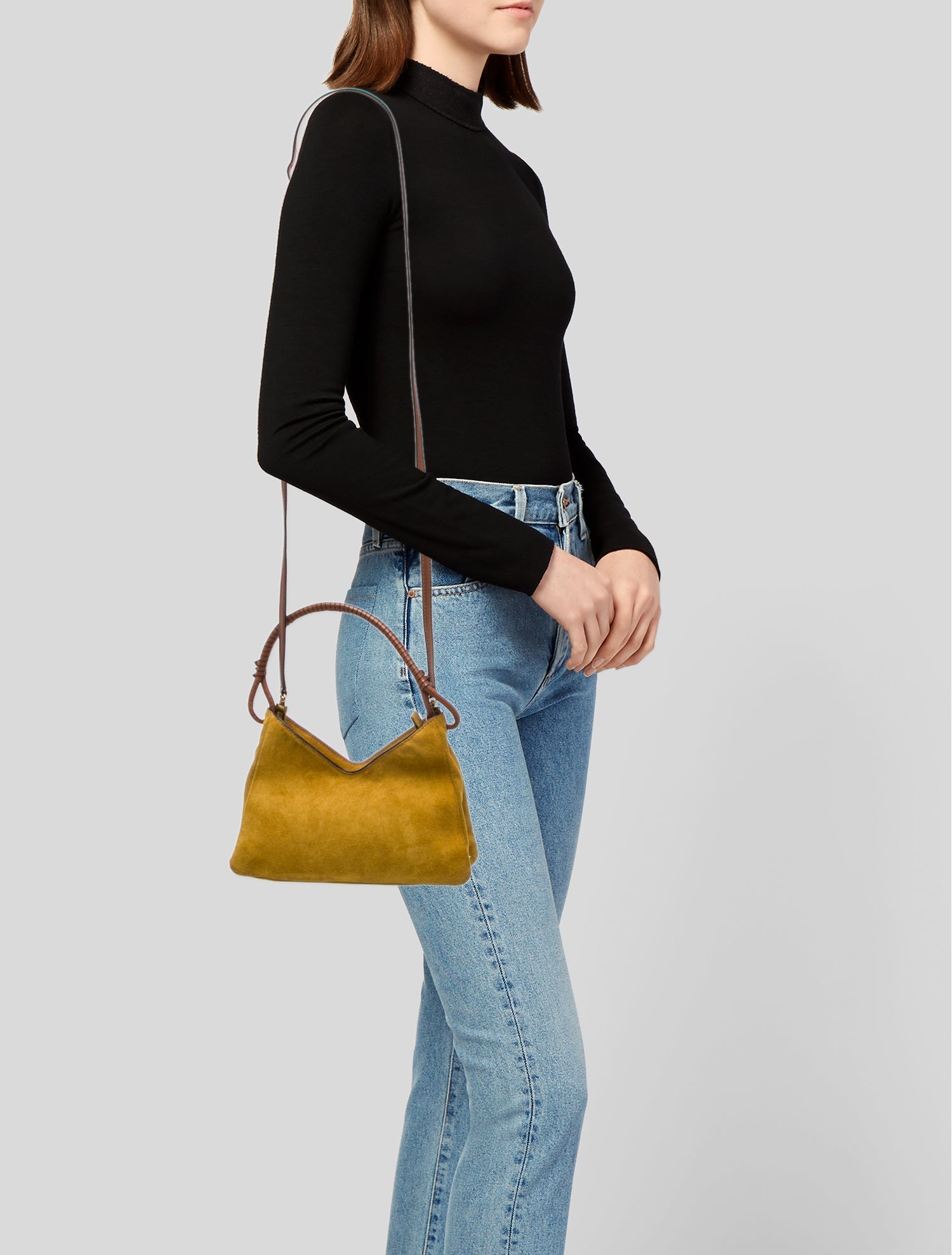 Staud Suede Top Handle Bag