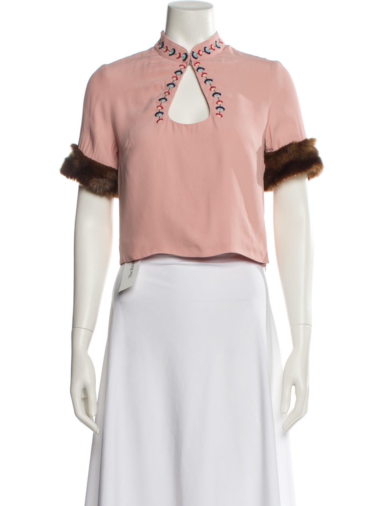 Staud Mock Neck Short Sleeve Crop Top